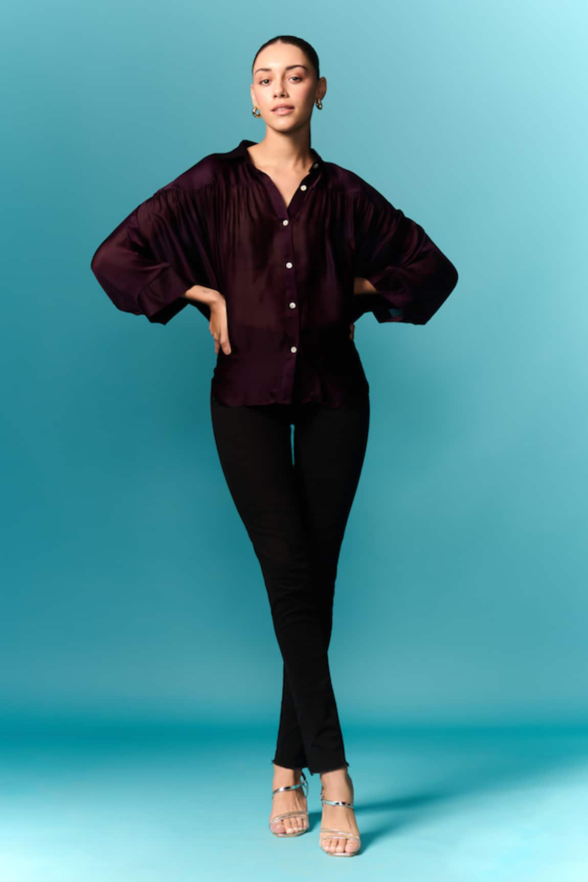 Emblaze Purple Pleated Shirt 