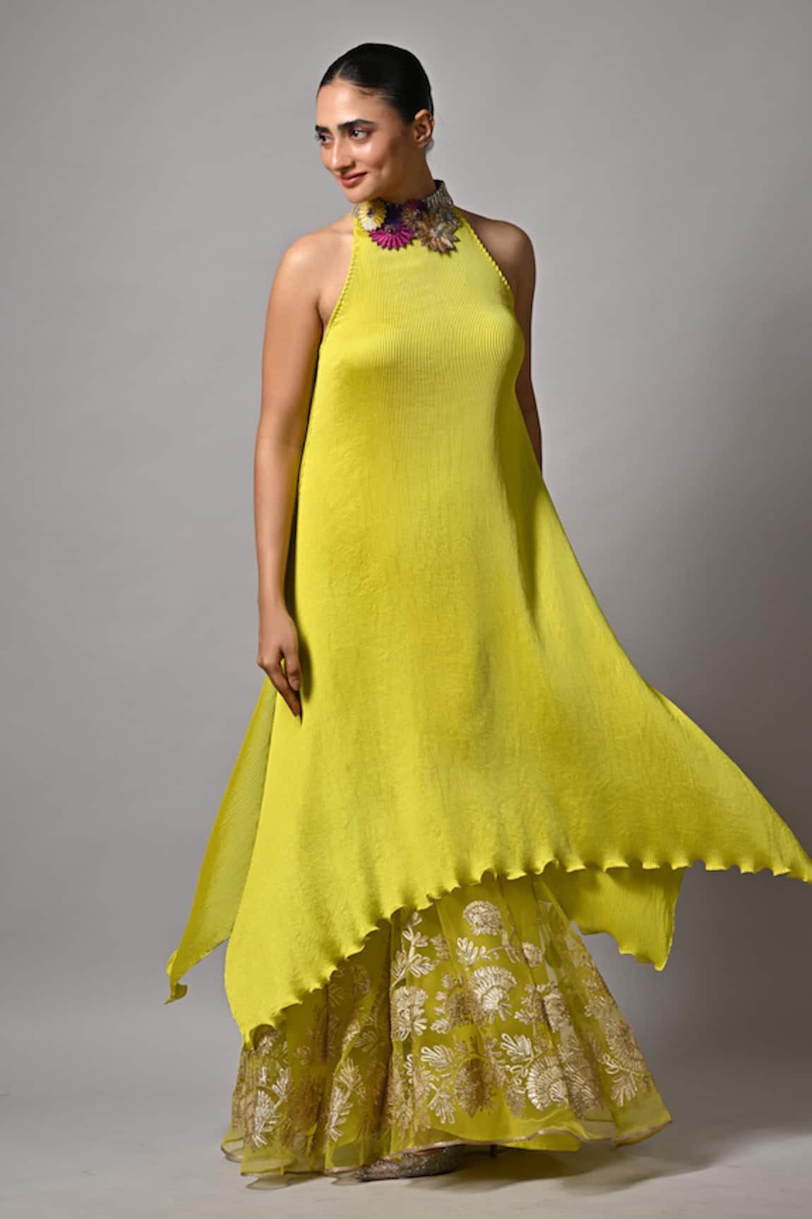 Kiran Uttam Ghosh Designer Yellow Sharara 