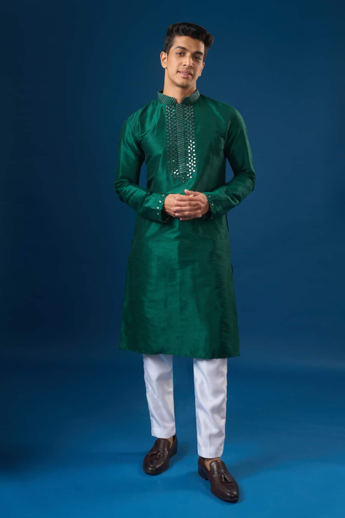 Arihant Rai Sinha Green Lucknowi Embroidered Kurta Set 