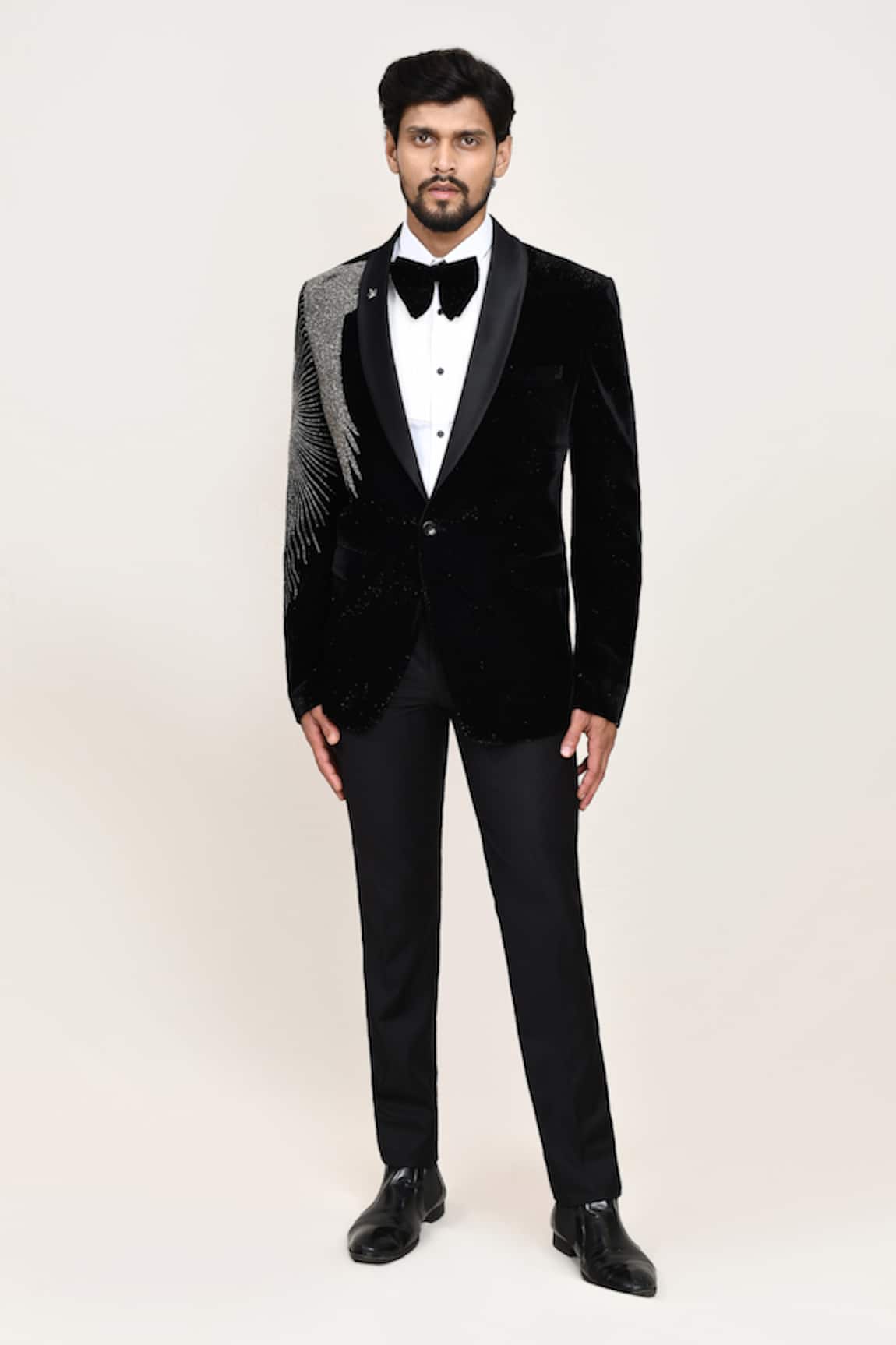 Arihant Rai Sinha Black Velvet Tuxedo Set 