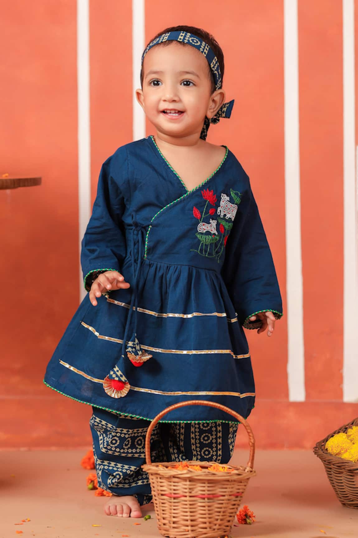 Cute Couture Radha Rani Peplum Kurta & Dhoti Pant Set 