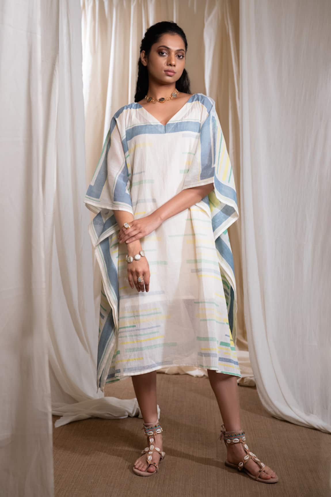 Banana Labs Multicolor Hand Block Print Kaftan 