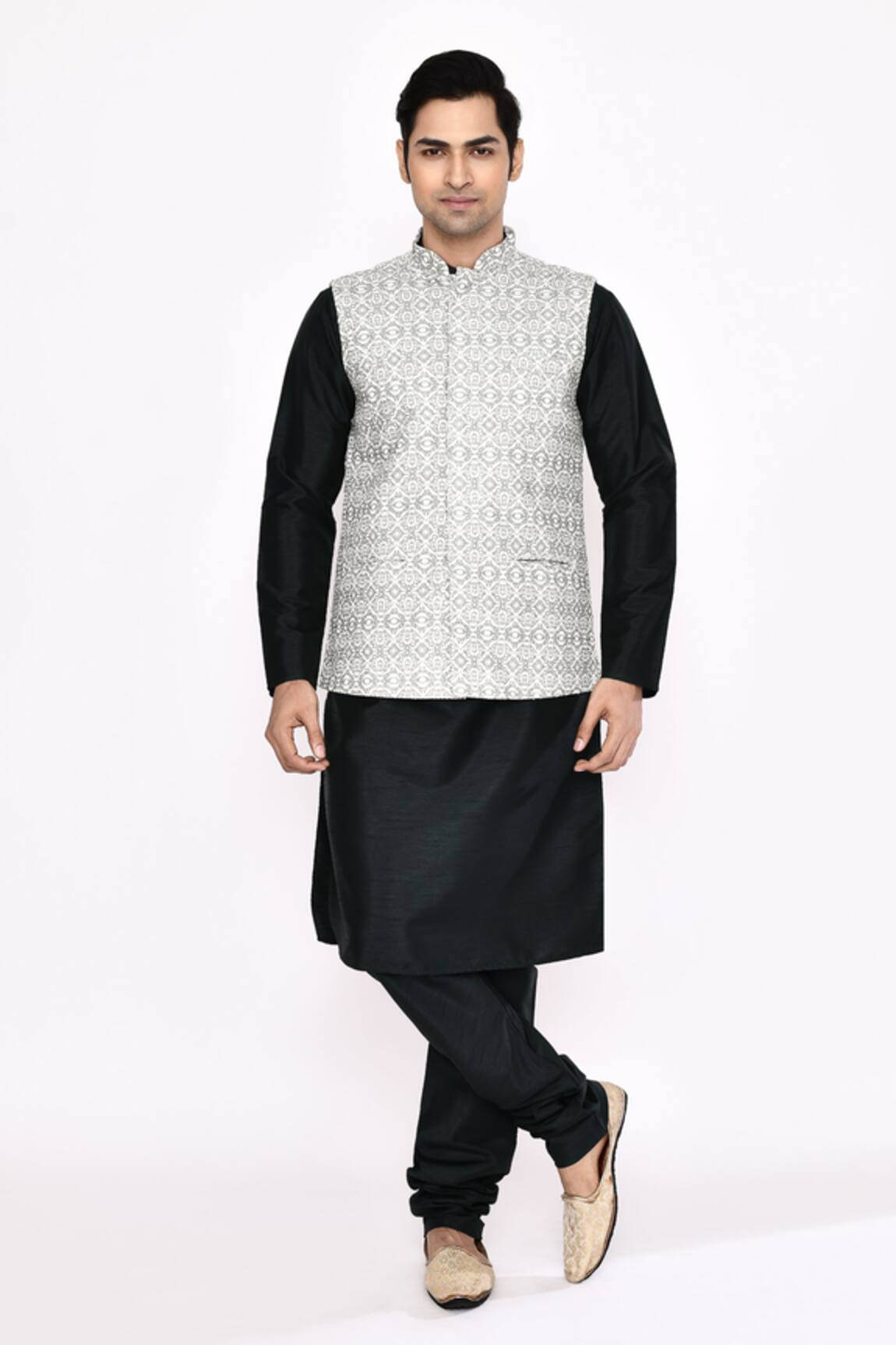 Arihant Rai Sinha Black Silk Blend Churidar 