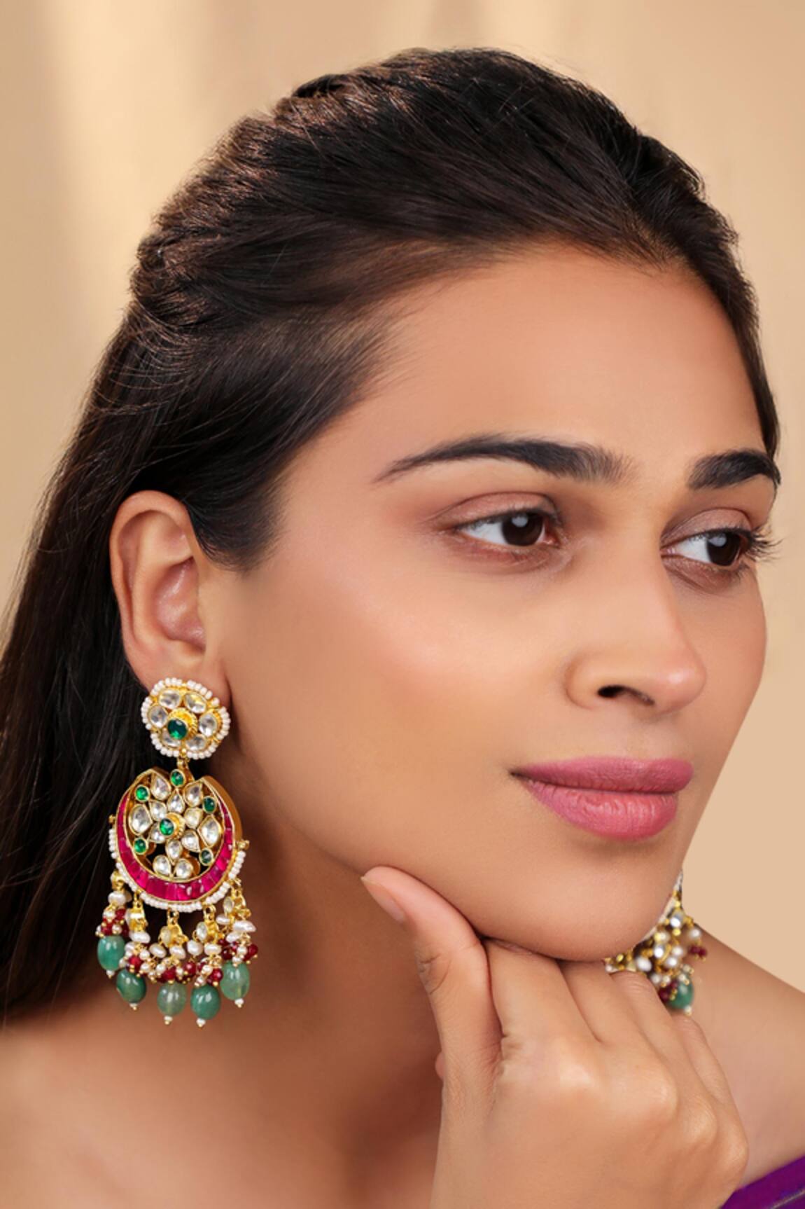 Riana Jewellery Traditional Ethnic Chandbali Earrings