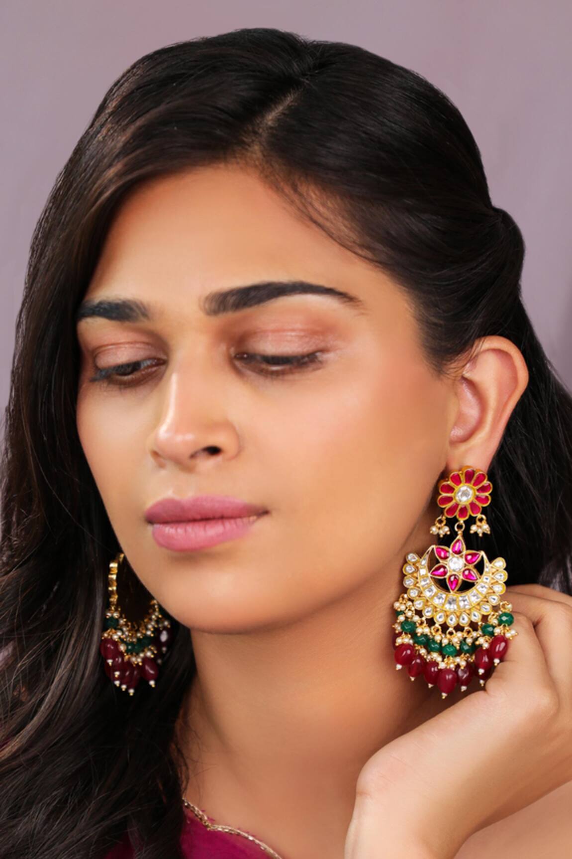 Riana Jewellery Silver Chandbali Drop Earings