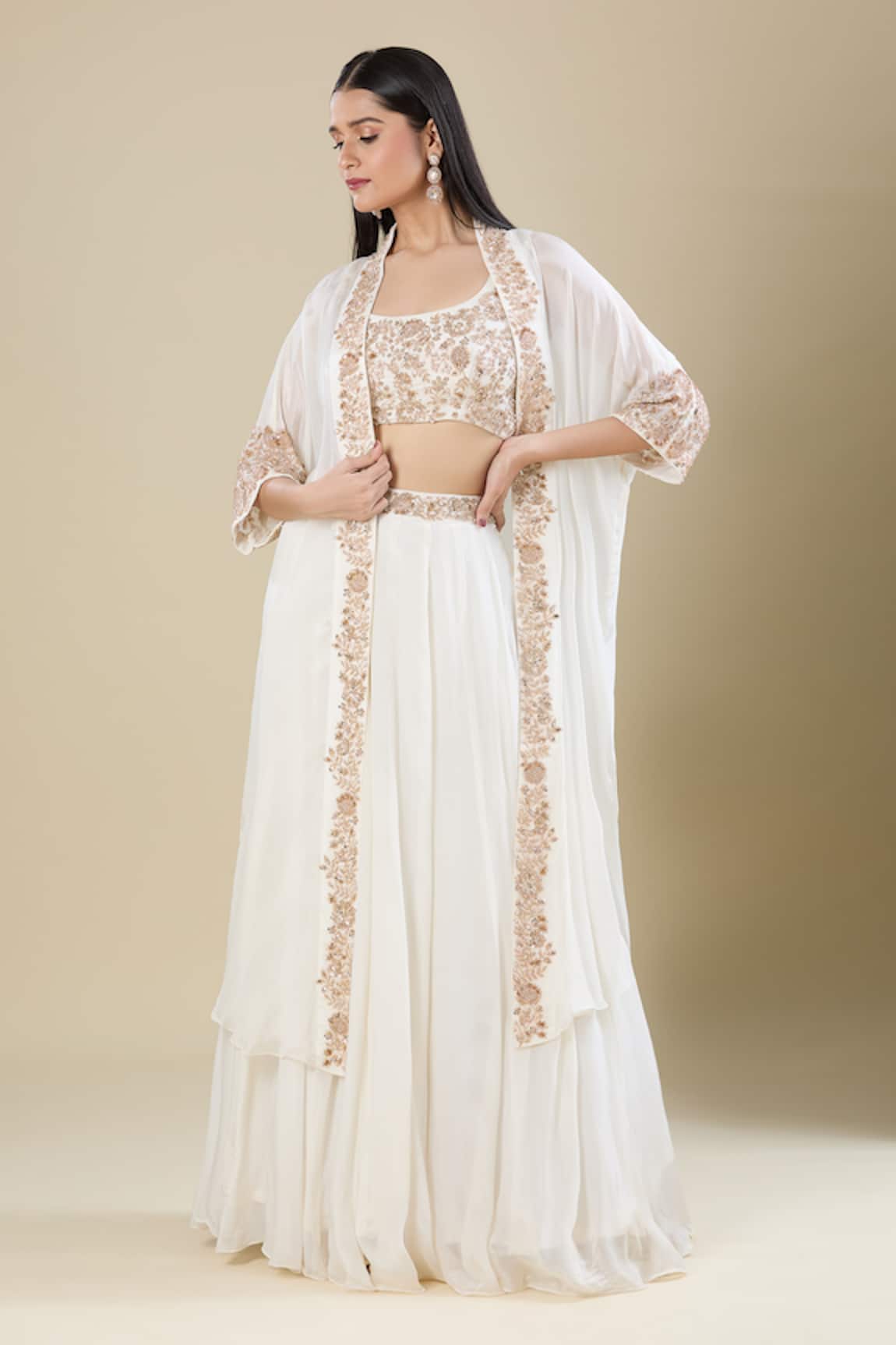 Samyukta Singhania Antique Sequence Embroidered Lehenga Set 