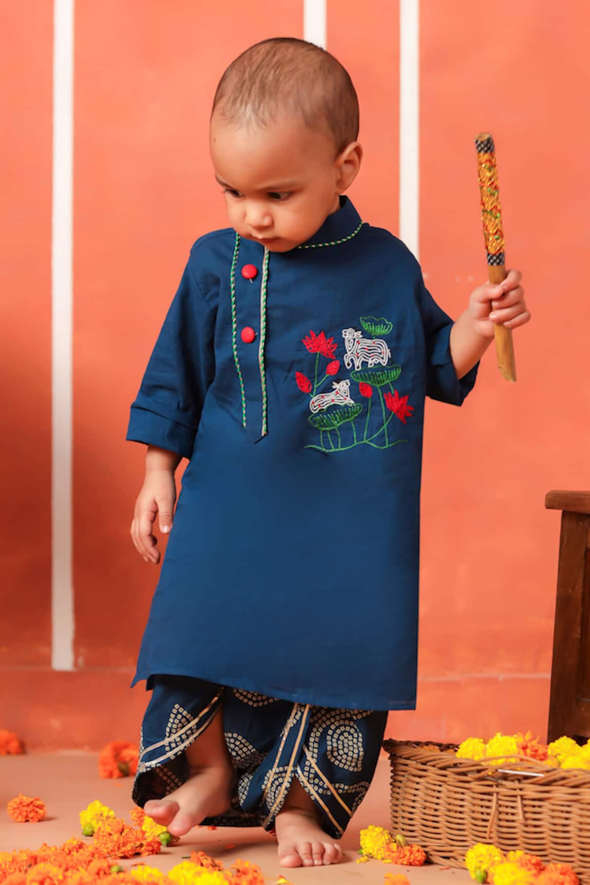 Cute Couture Vrindavan Kurta & Dhoti Pant Set 