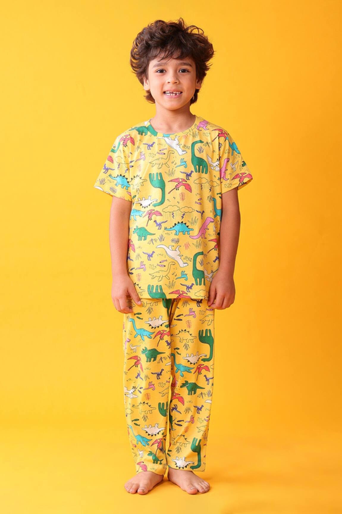 Anthrilo Dinosaur Print T-Shirt & Pyjama Set 