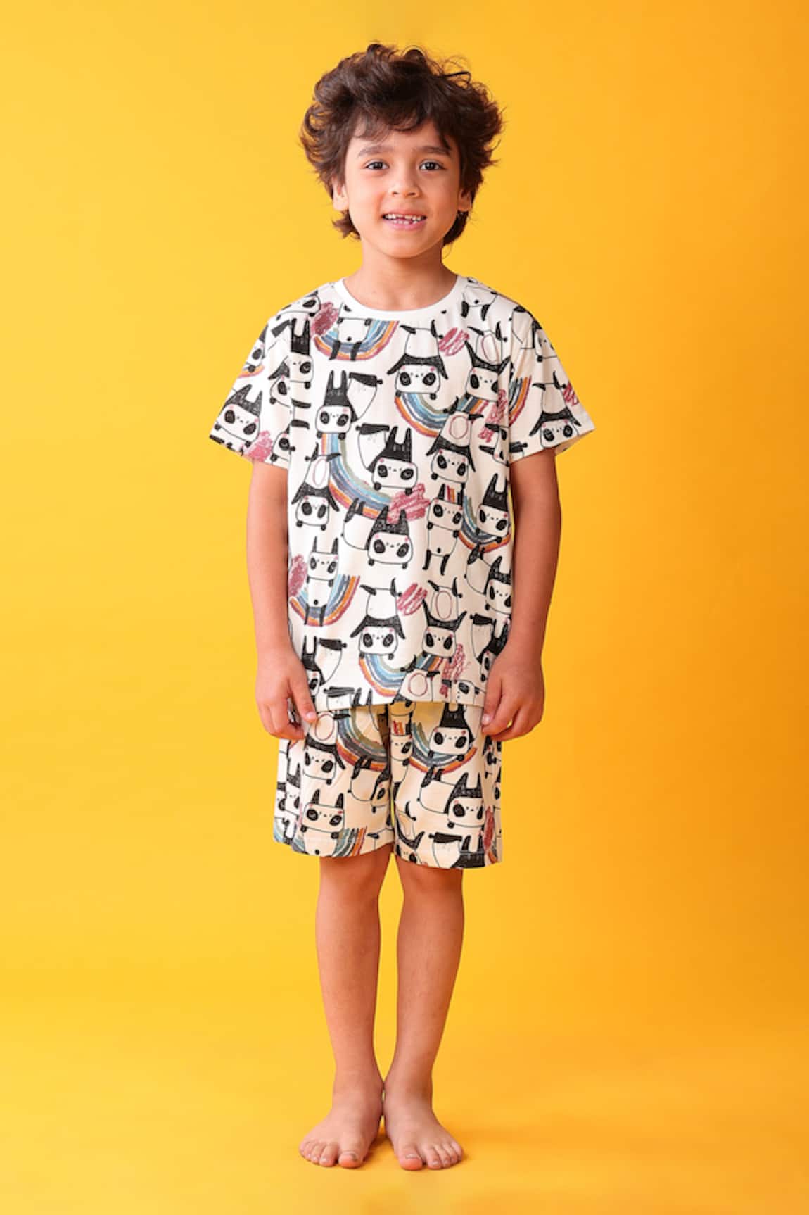 Anthrilo Designer Print Cotton T-Shirt & Shorts Set 