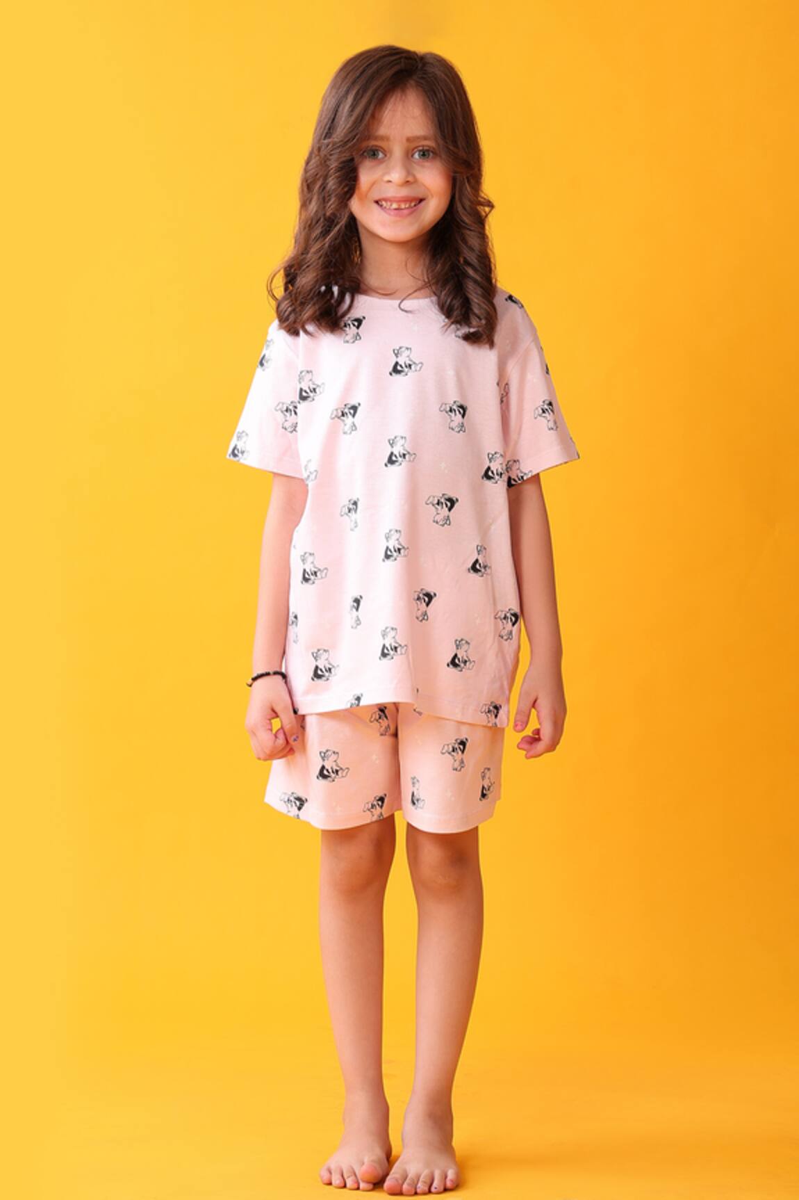 Anthrilo Pink Designer T-Shirt & Shorts Set 