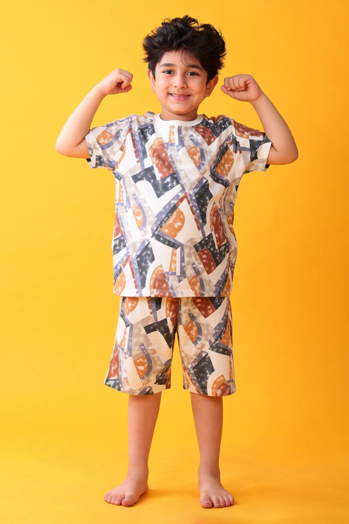 Anthrilo Designer Blue Cotton T-Shirt & Shorts Set 