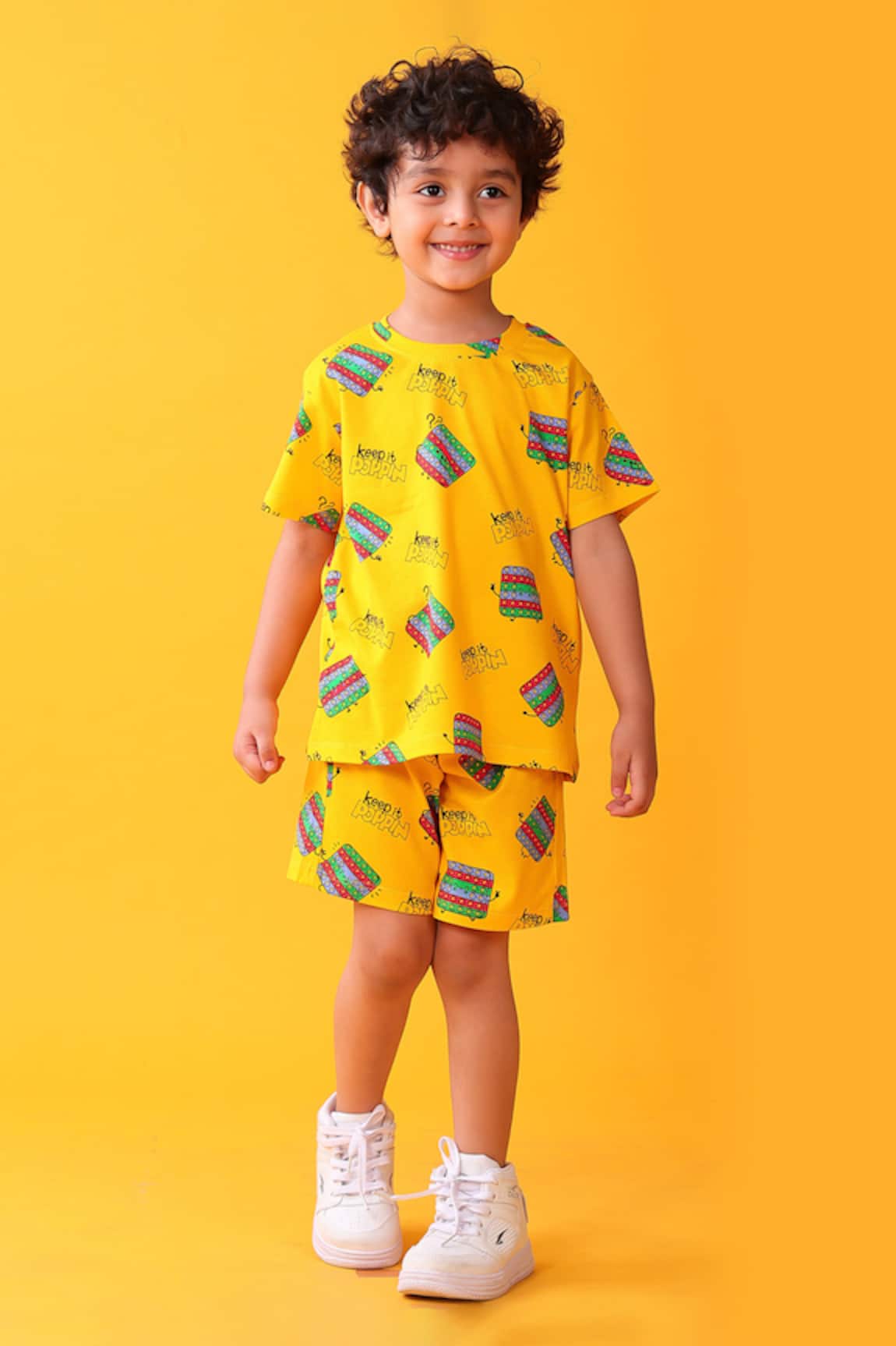 Anthrilo Yellow Designer T-Shirt & Shorts Set 