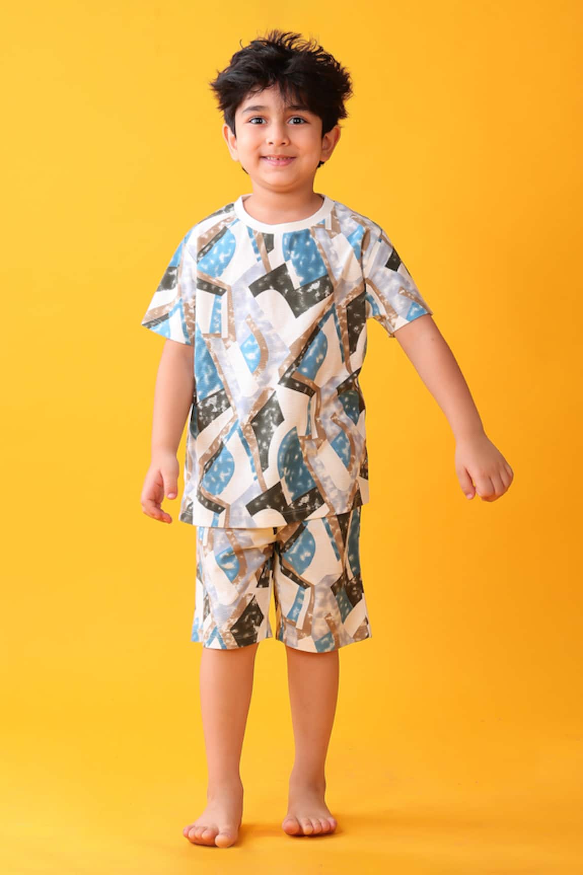 Anthrilo Designer Blue Cotton T-Shirt & Shorts Set 