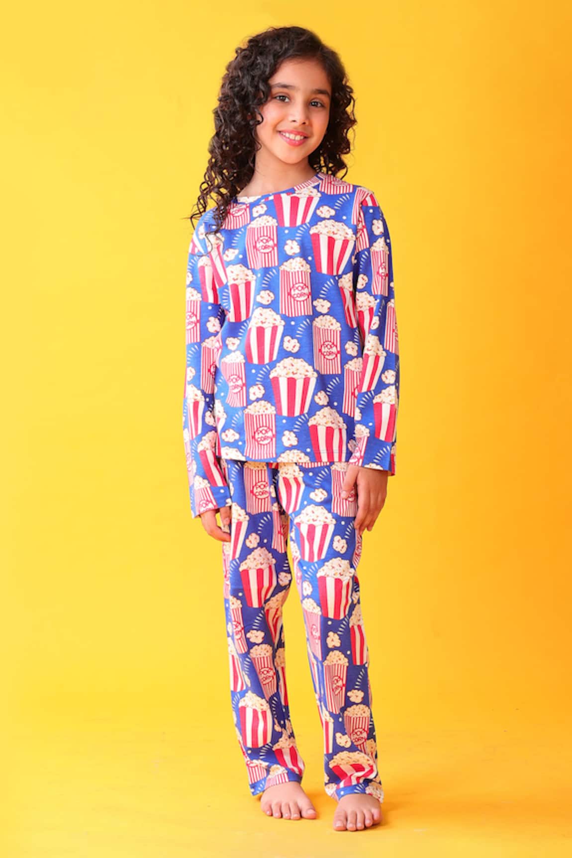 Anthrilo Popcorn Print Cotton T-Shirt & Pyjama Set 