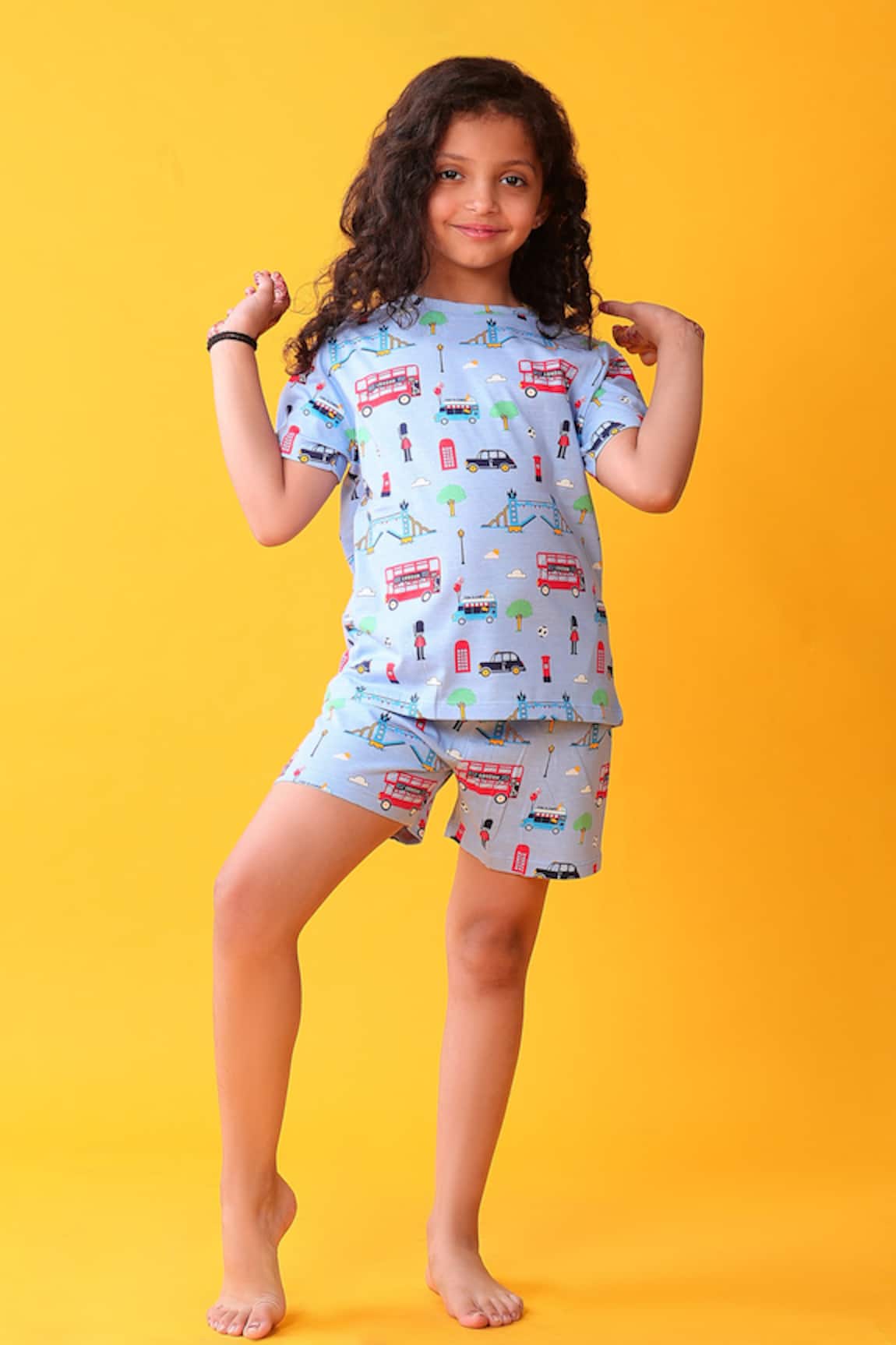 Anthrilo Blue Printed T-Shirt & Shorts Set 