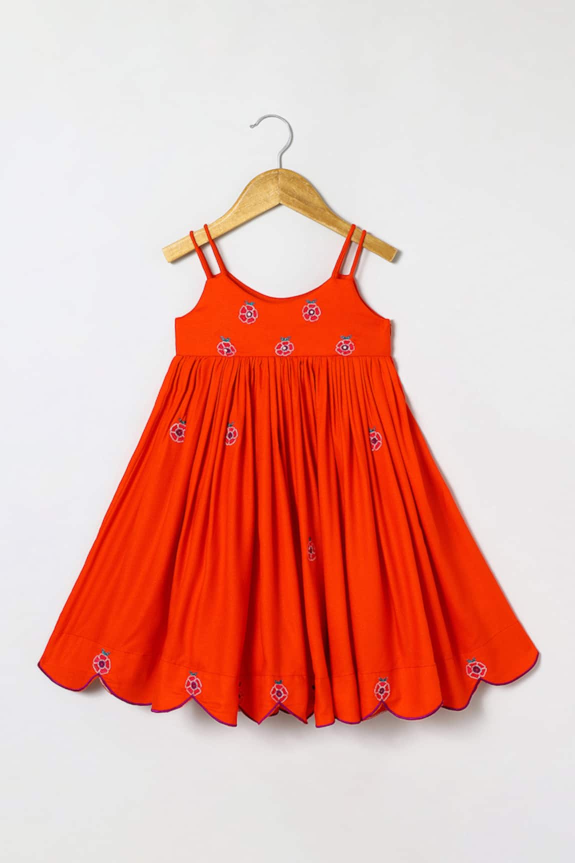 Byb Premium Orange Embroidered Dress 