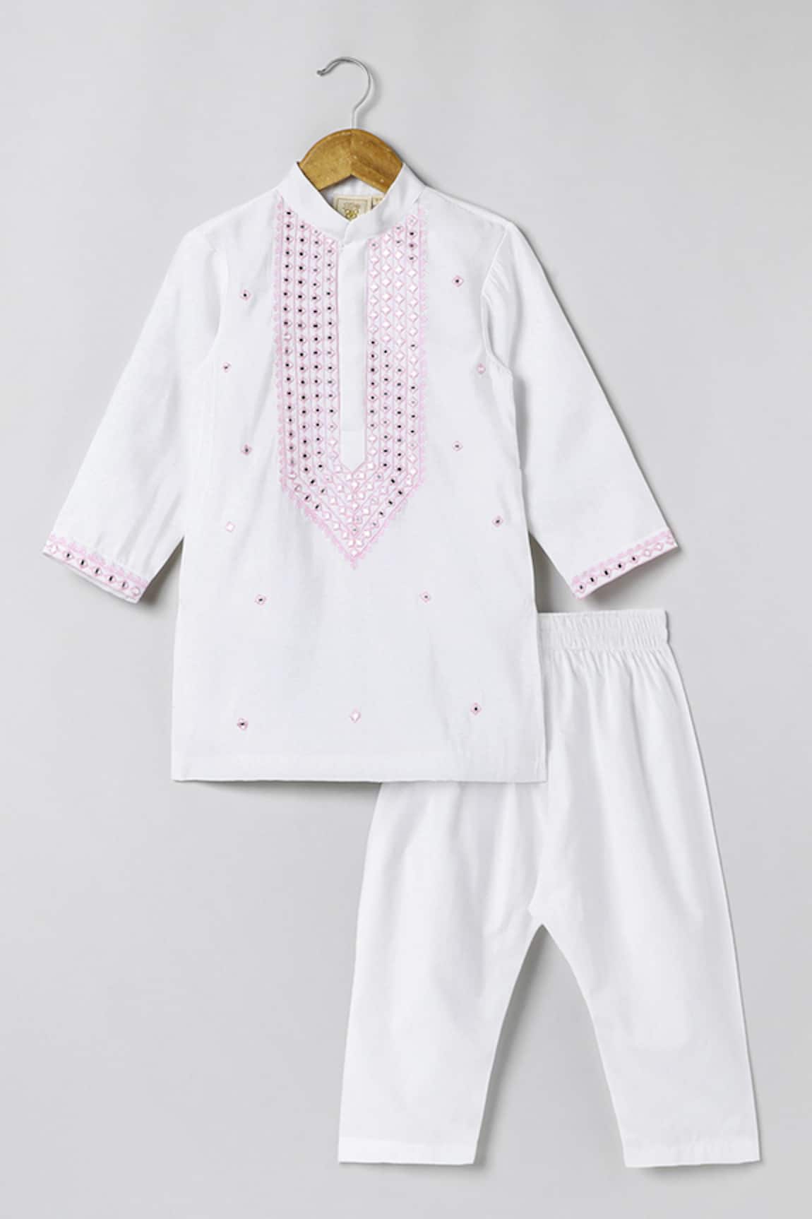 Byb Premium White Embroidered Kurta Pyjama Set 