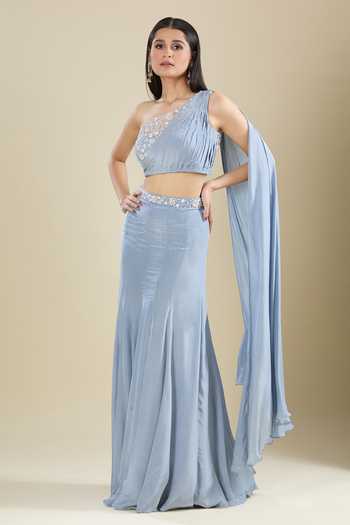 Samyukta Singhania Sequence Embroidered Grey Lehenga Set