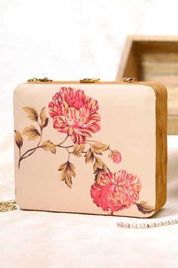 Nazaakat By Samara Singh Floral Print Clutch Purse 