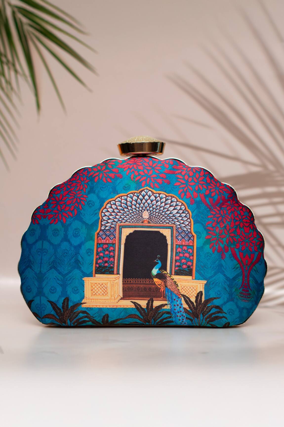 Nazaakat By Samara Singh Multicolor Printed Clutch Purse 