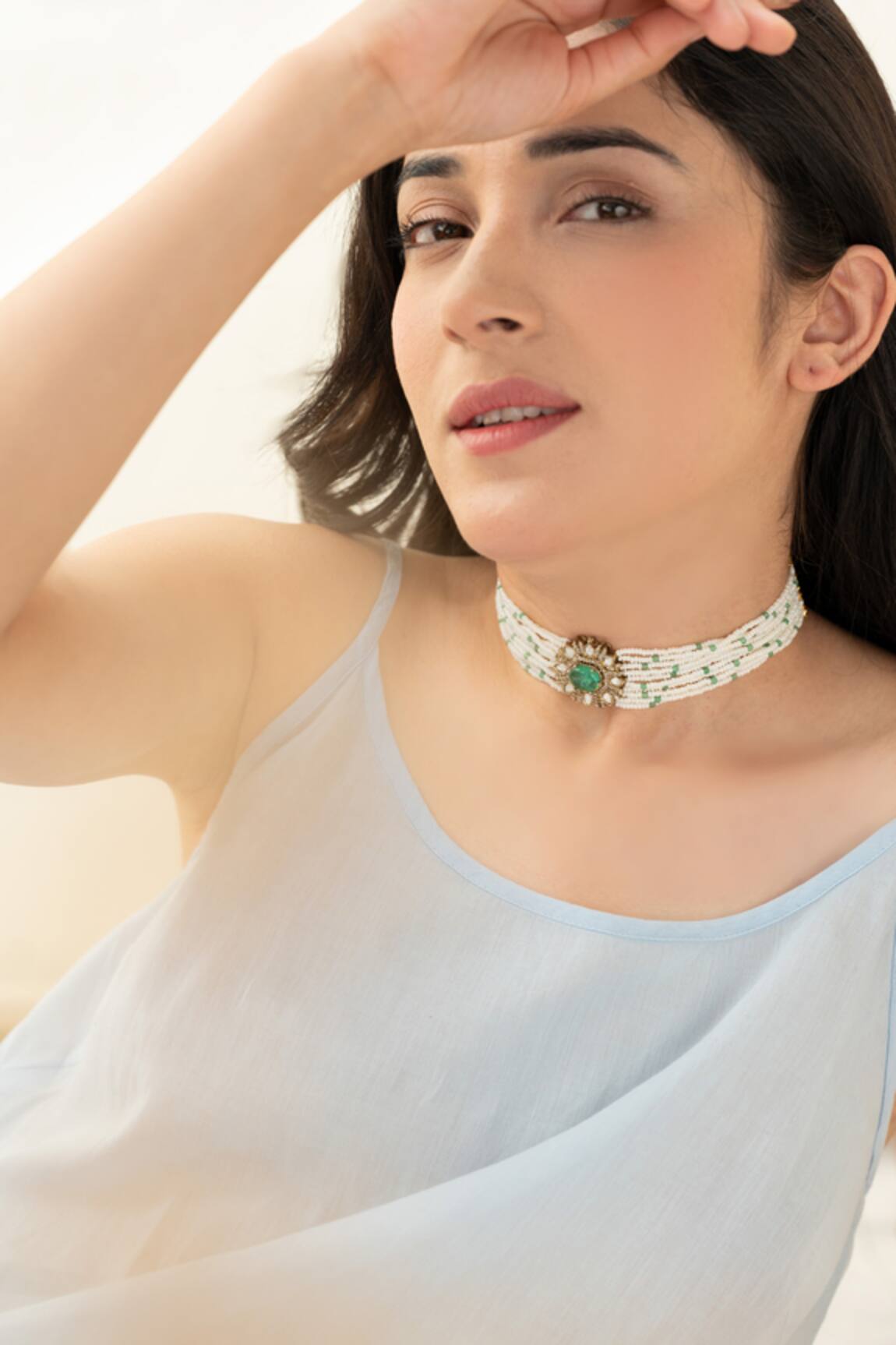 Do Taara Polki Mint Choker