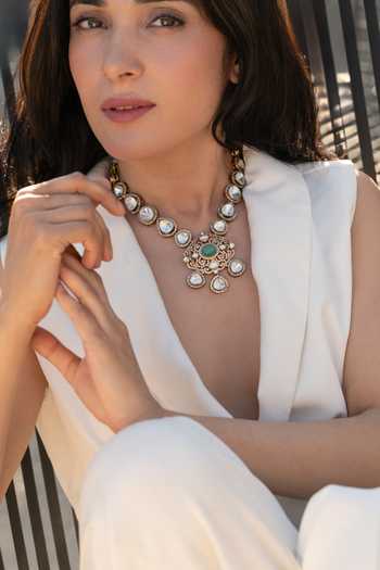Do Taara Mint Polki Necklace 