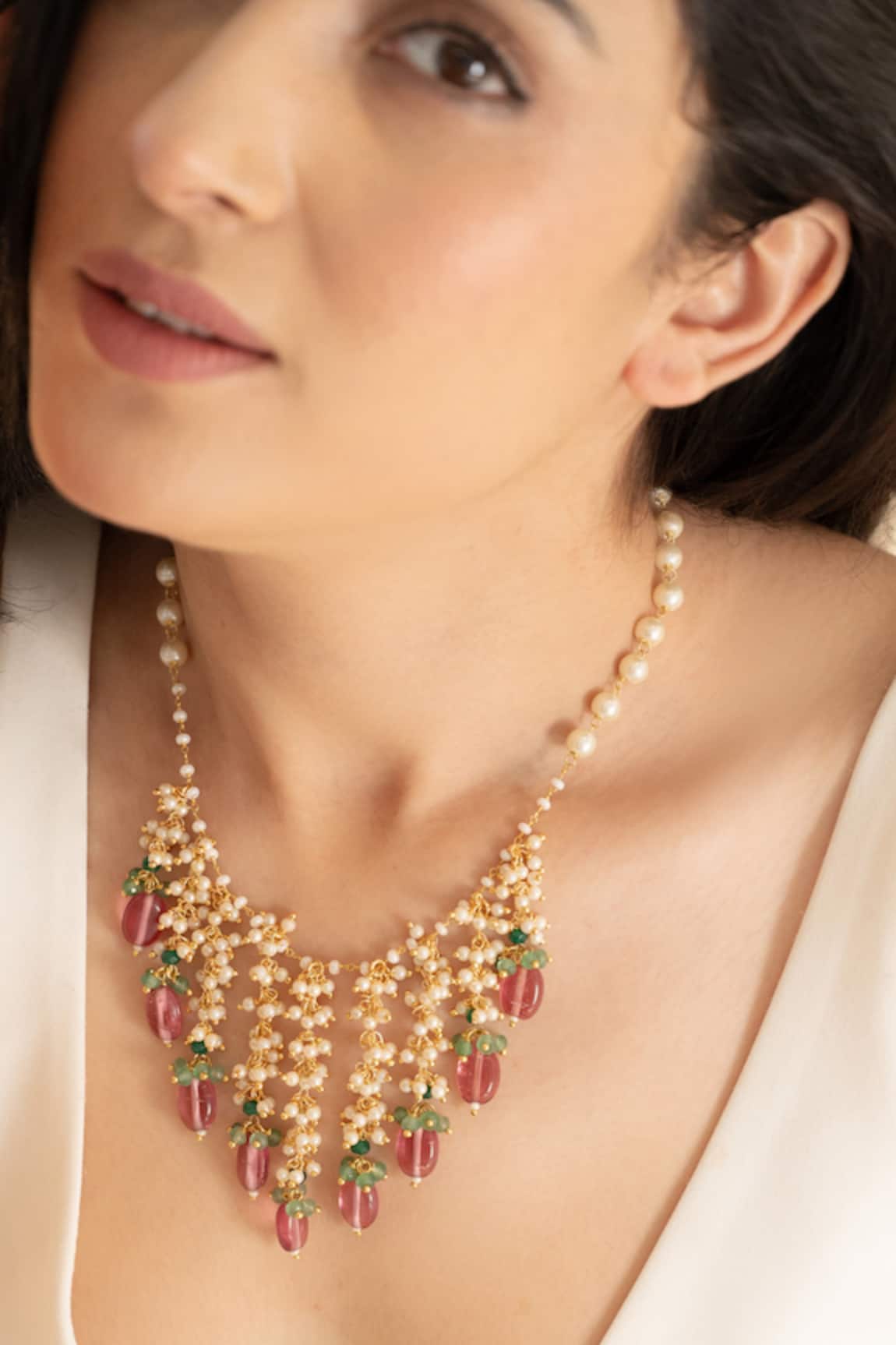 Do Taara Pink & Pearls Necklace 