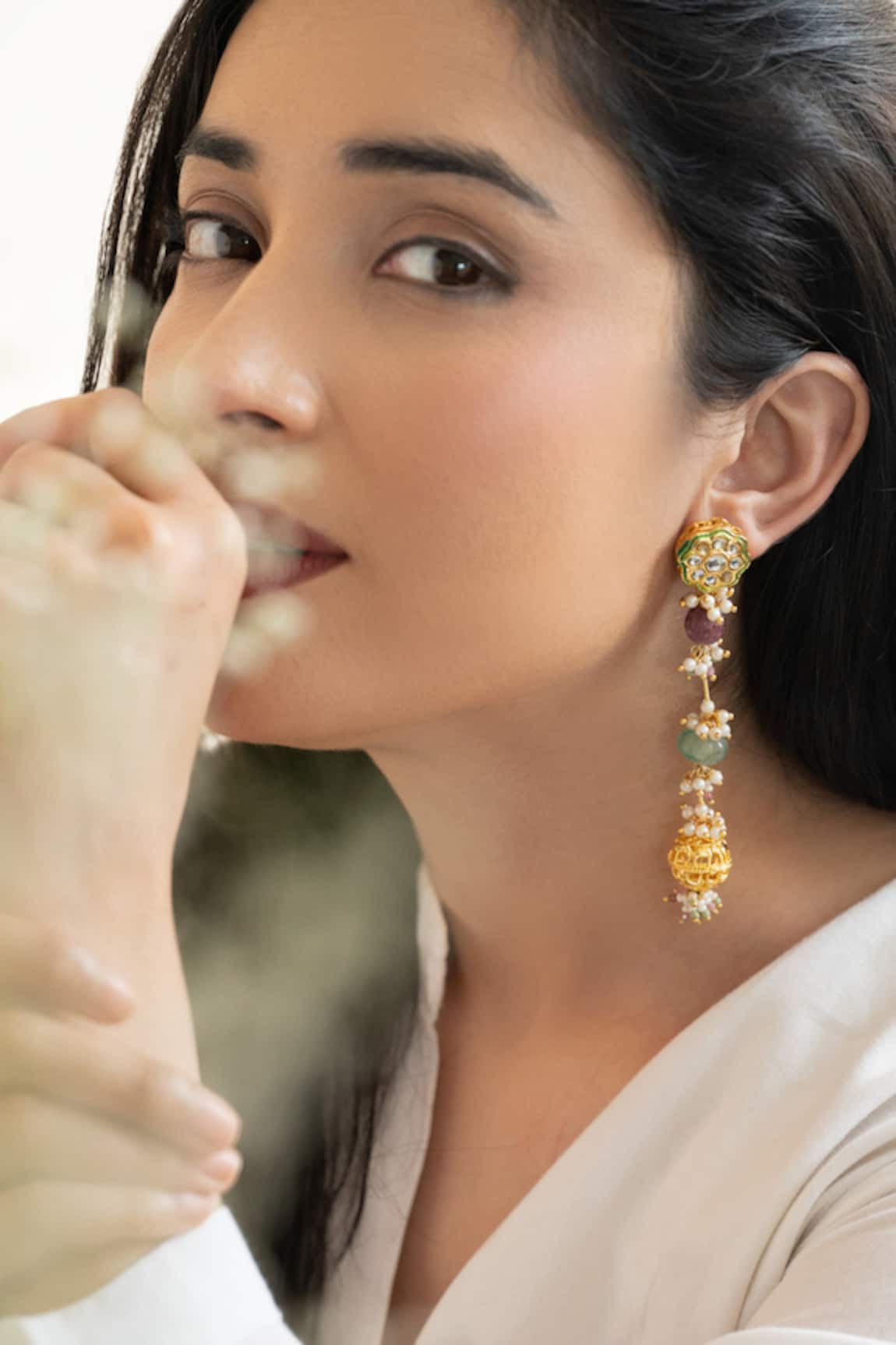 Do Taara Mint Kundan Earrings 