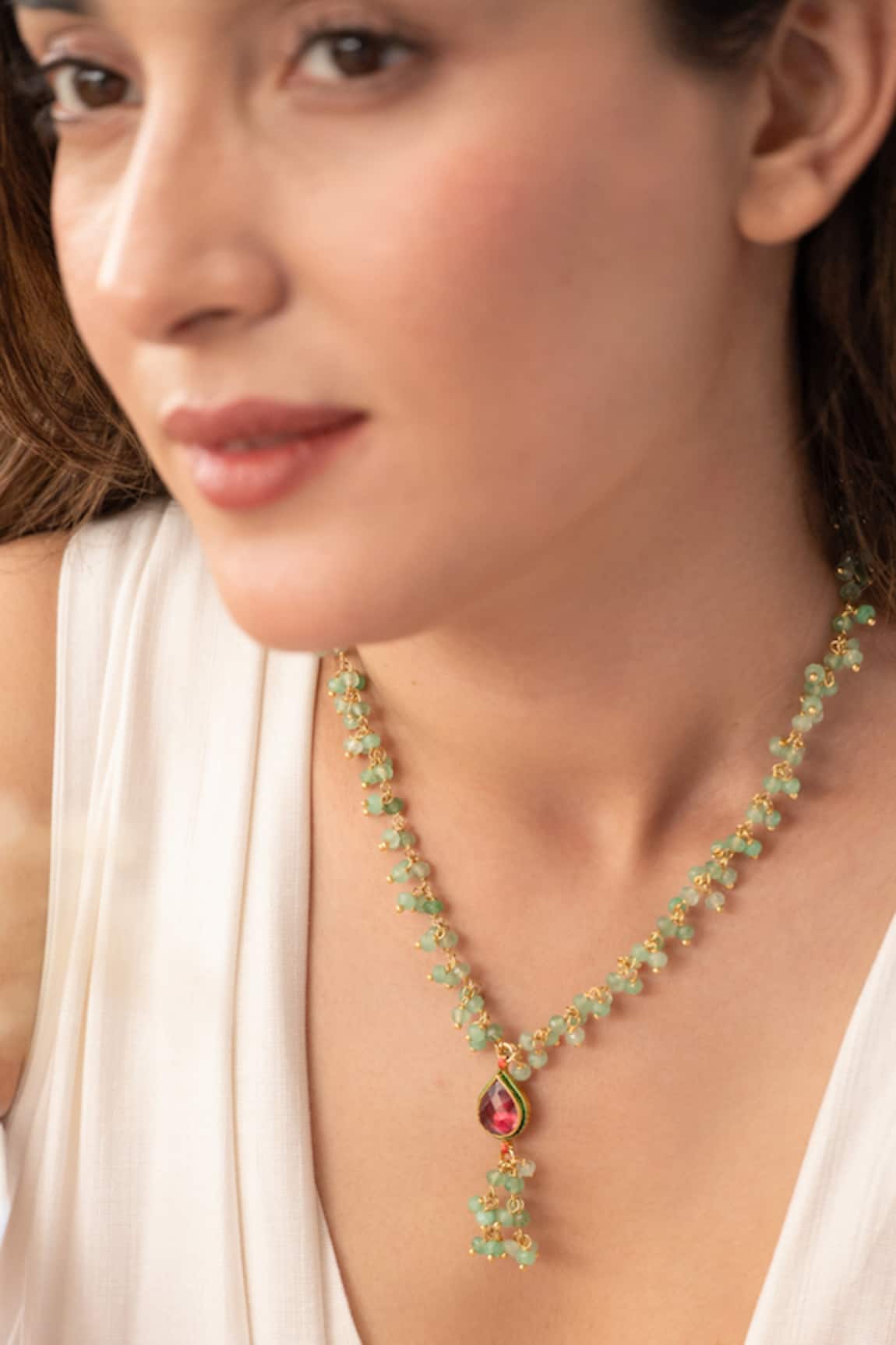 Do Taara Mint Kundan Necklace 