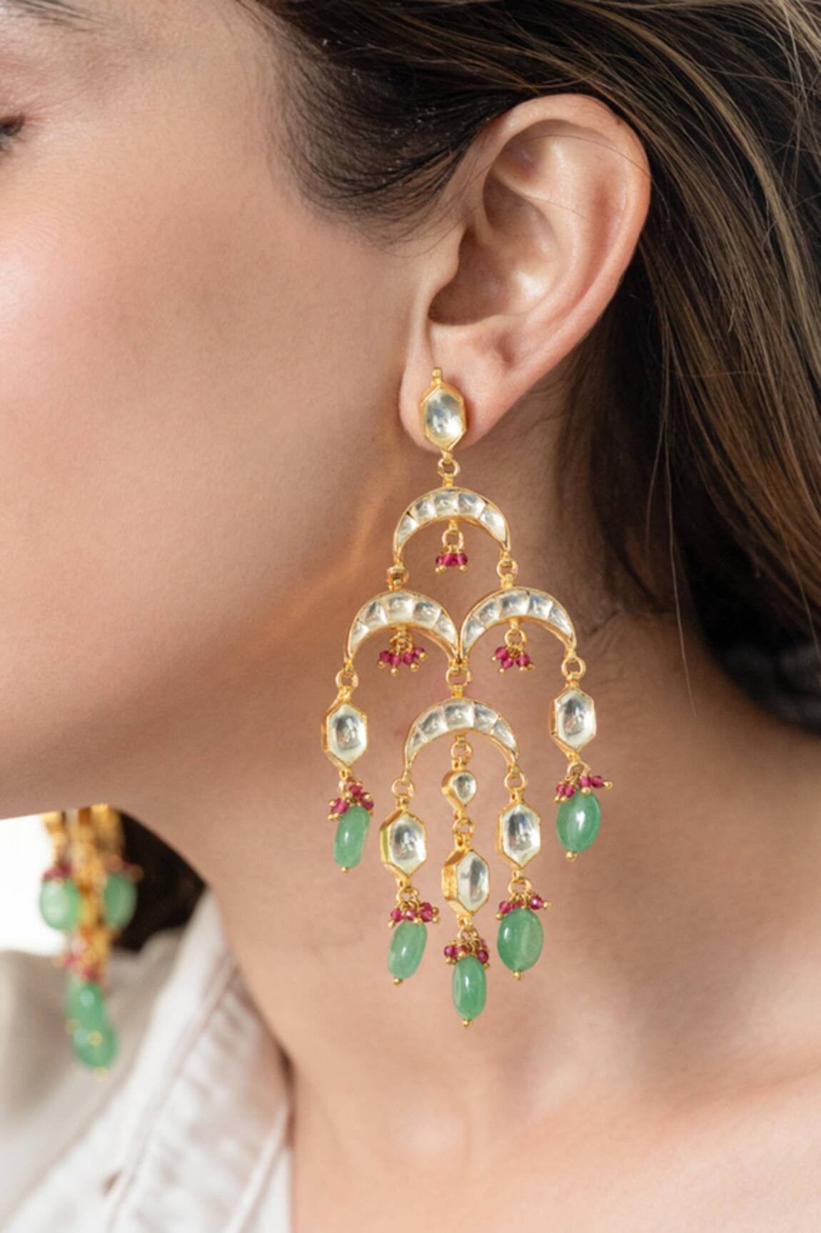 Do Taara Green Kundan Earrings 