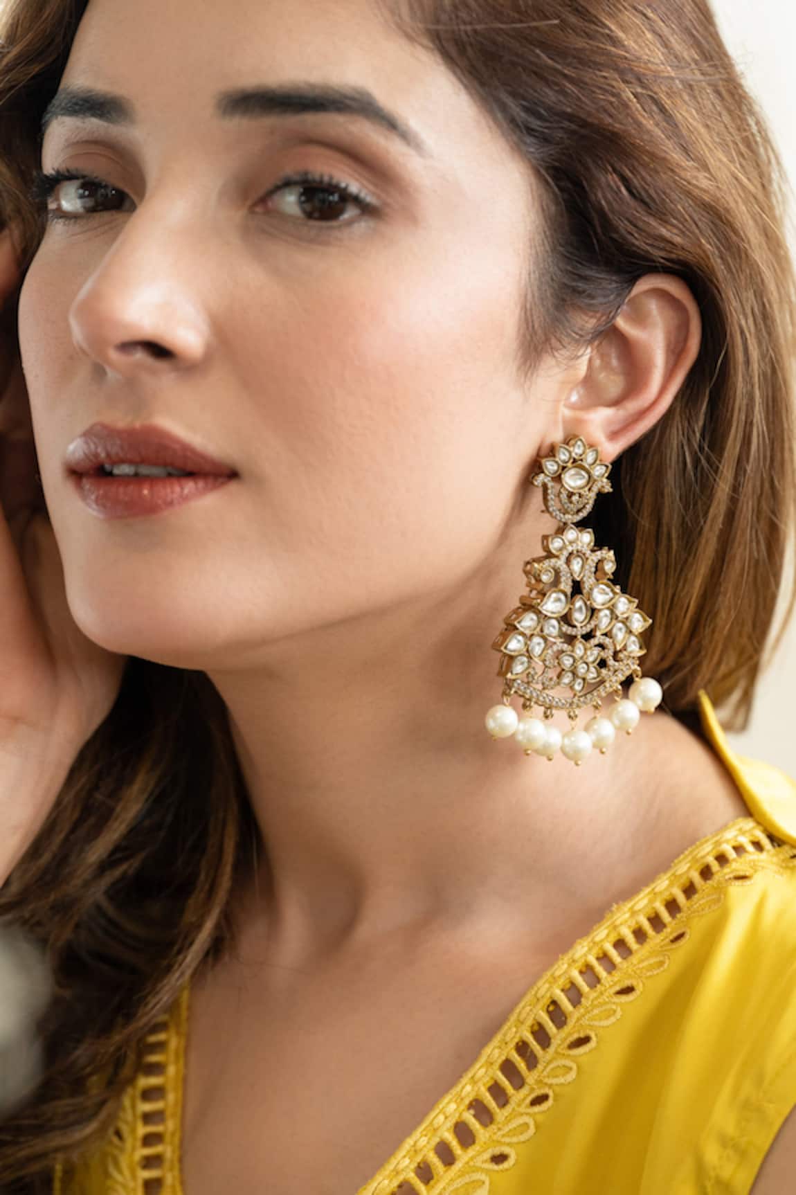 Do Taara Victorian Floral Polki Earrings 