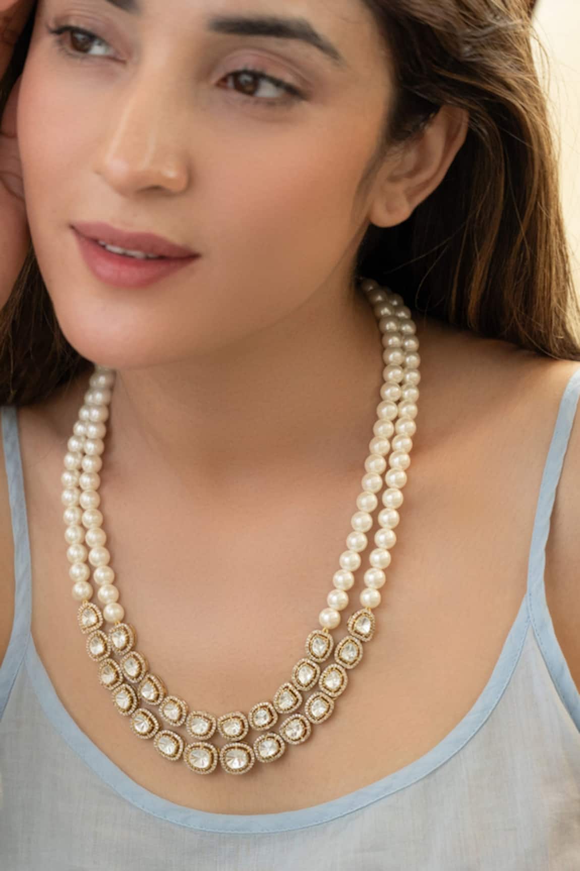 Do Taara Polki Layered Necklace 