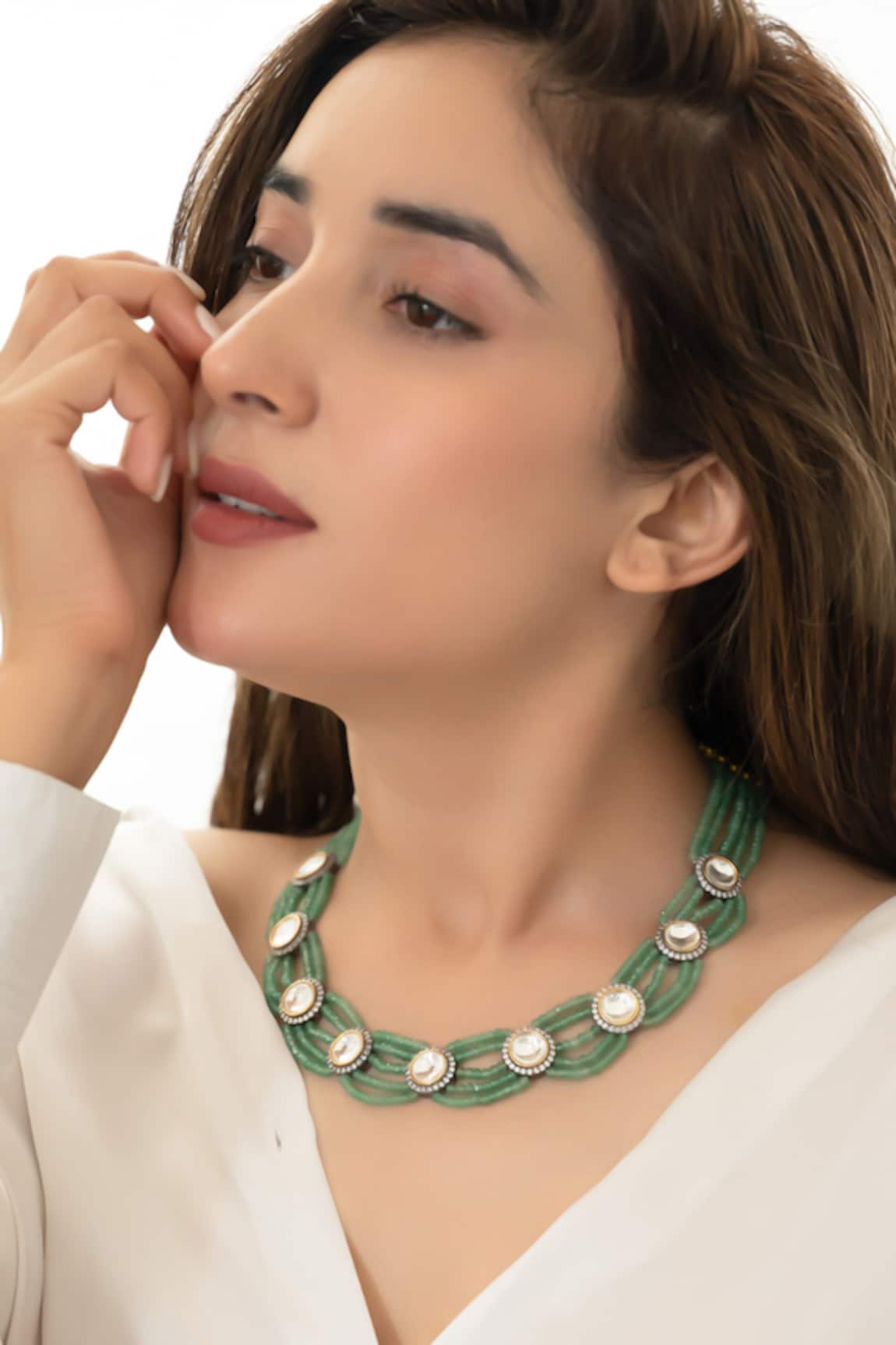 Do Taara Polki Mint Necklace 