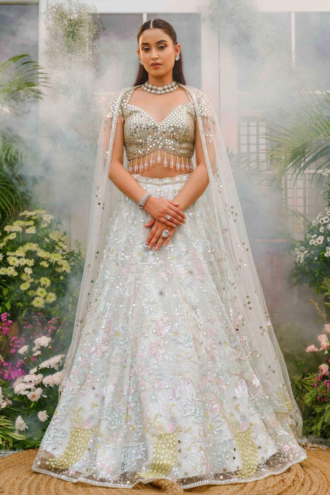 Tamaraa By Tahani Kaira Ice Mirror Lehenga Set 