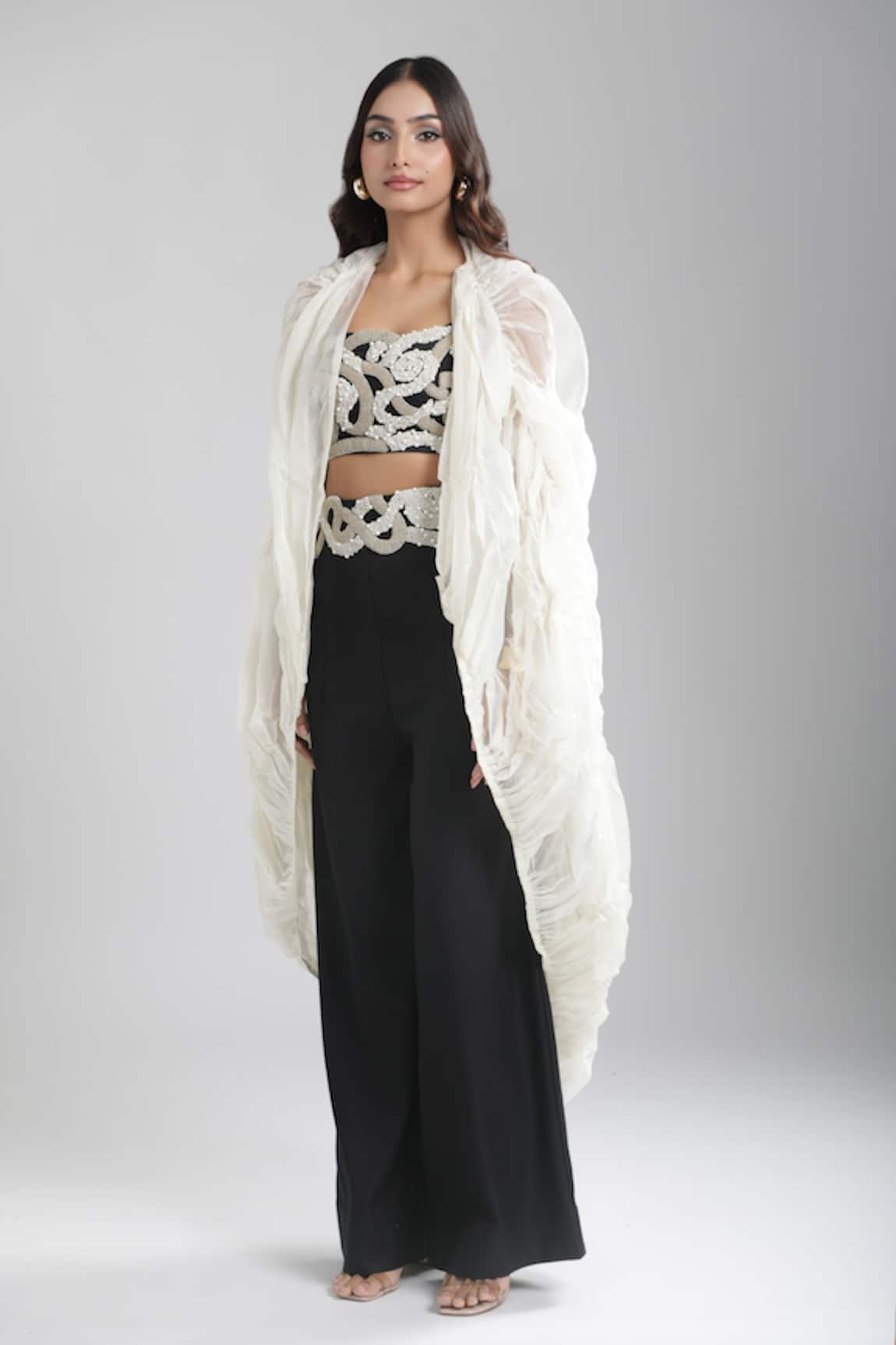 Anamika Khanna Contrast Cape & Pant Set 