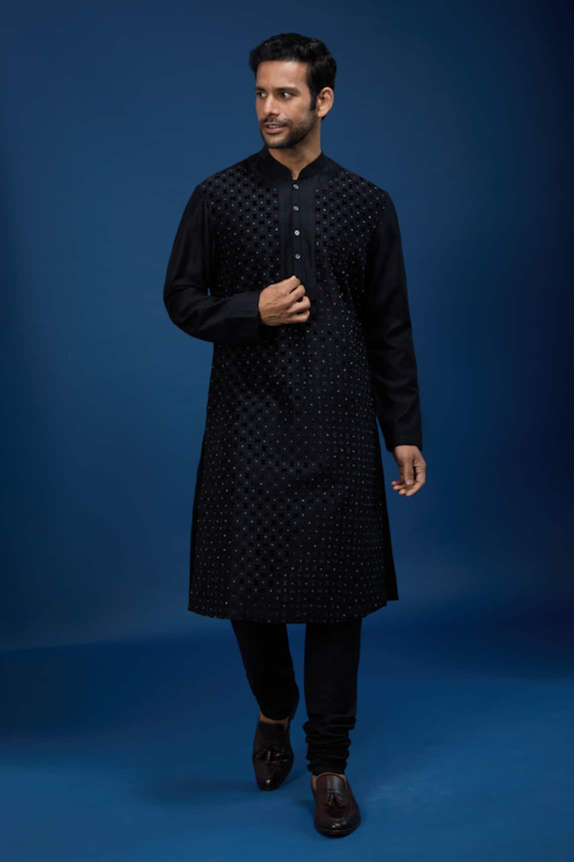 Rohit Bal Beaded Embroidered Chanderi Kurta Set 