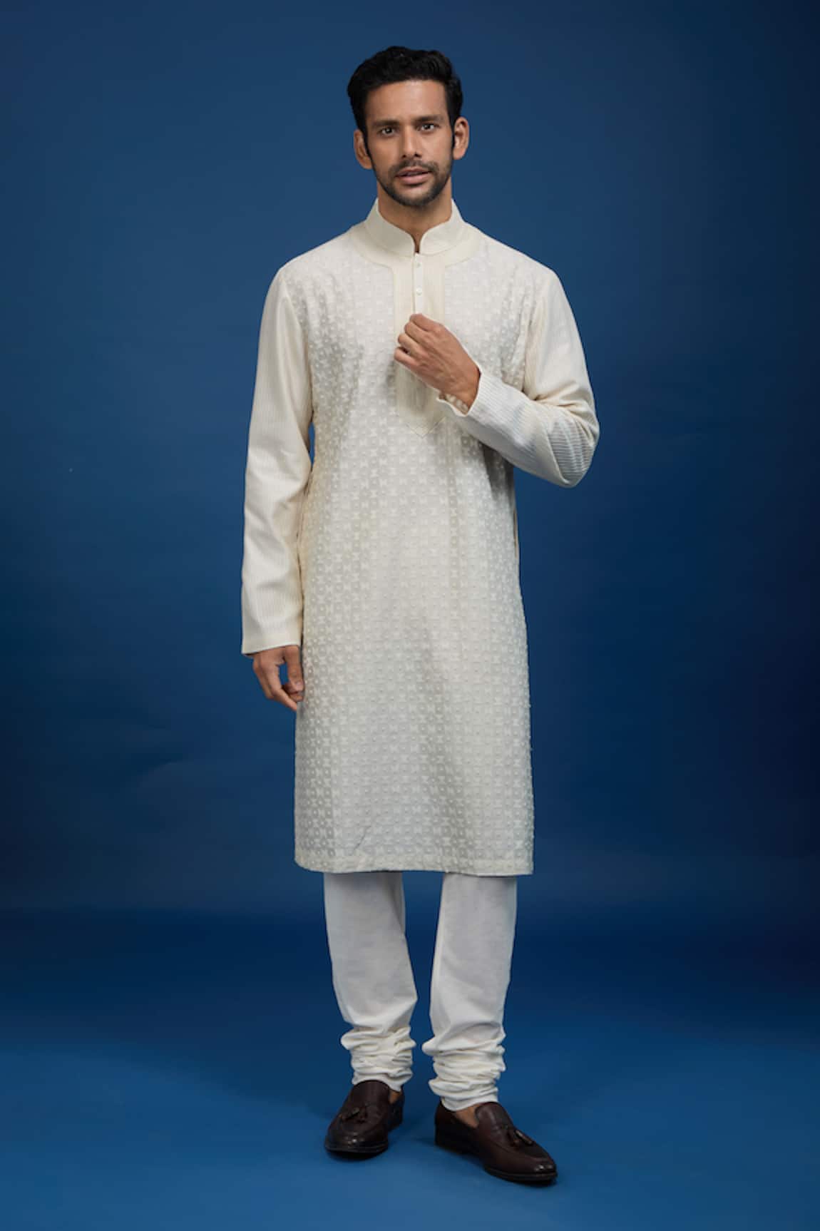 Rohit Bal Embroidered Chanderi Kurta Set 