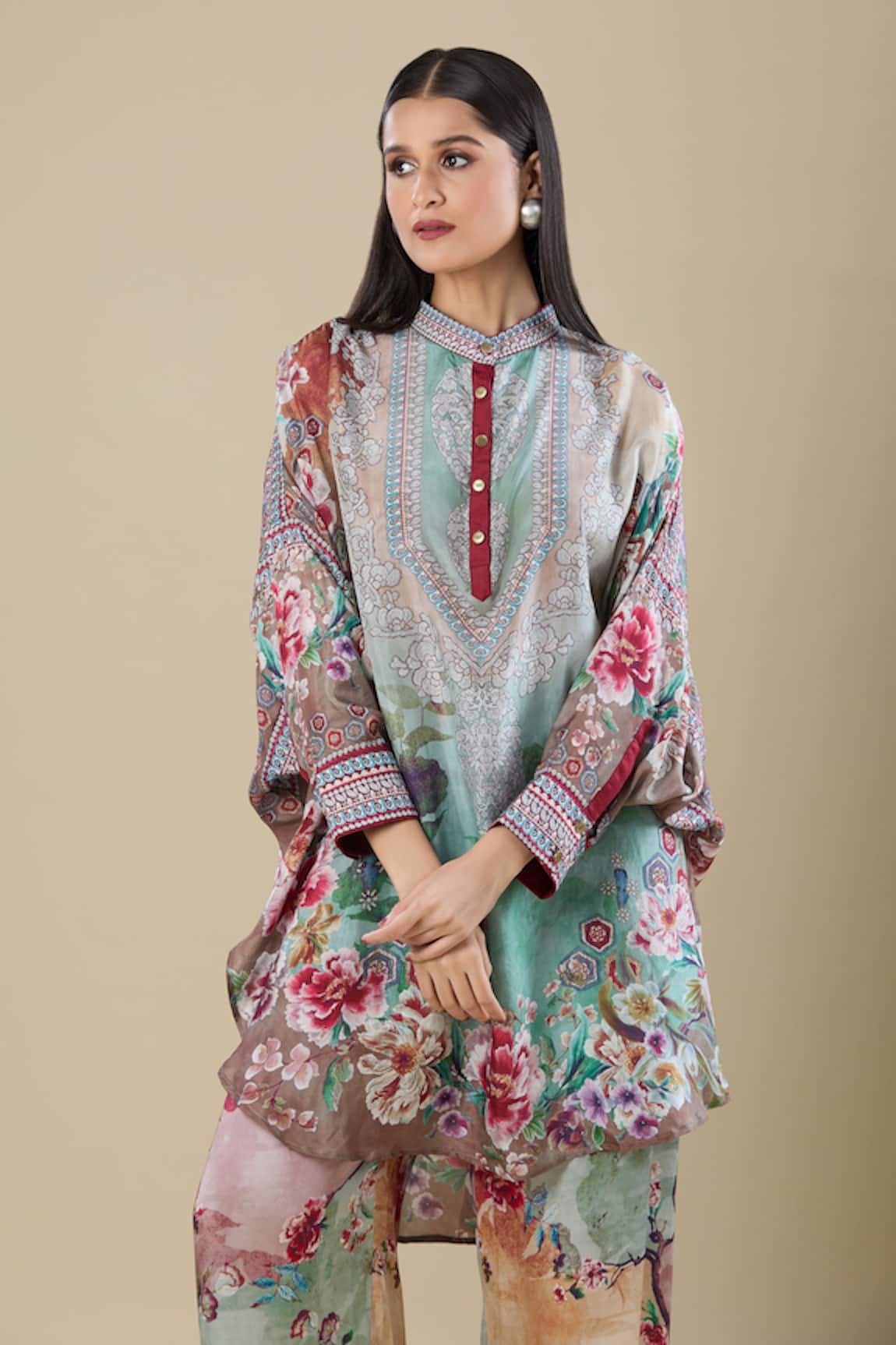 Rajdeep Ranawat Multi Color Printed Kaftan Shirt Tunic 
