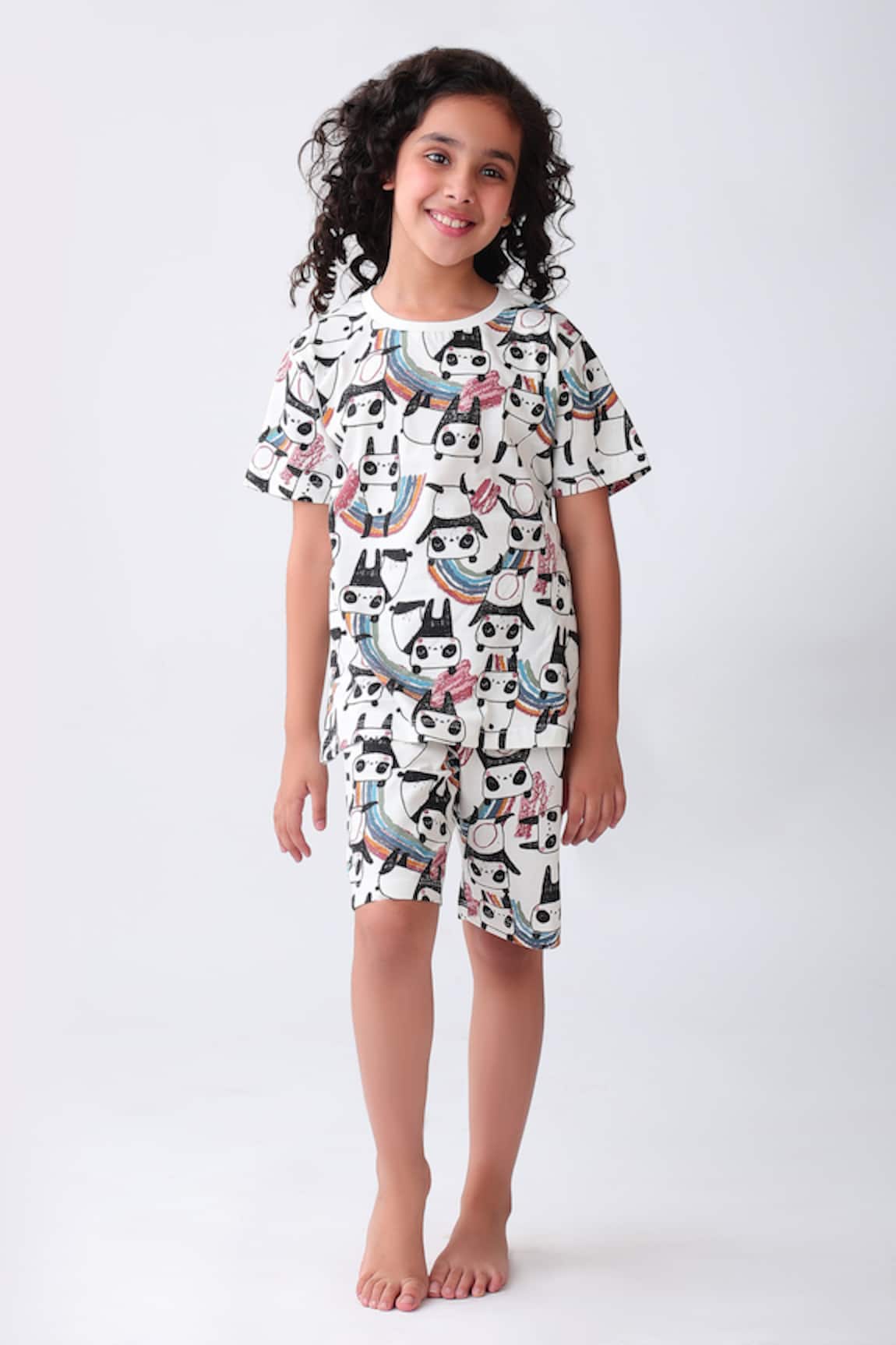 Anthrilo Designer Off White T-Shirt & Shorts Set 