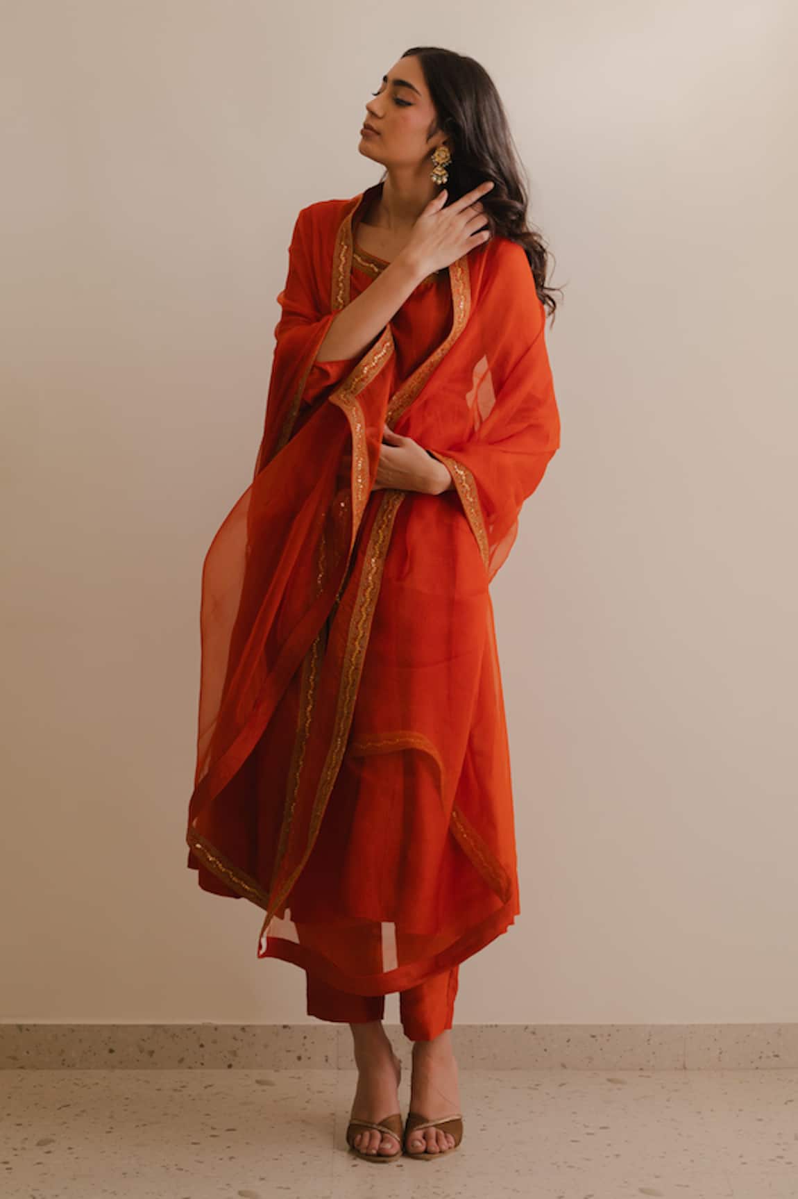 KAJAL AGRAWAL Medha Handwoven Chanderi Silk Kurta Set 