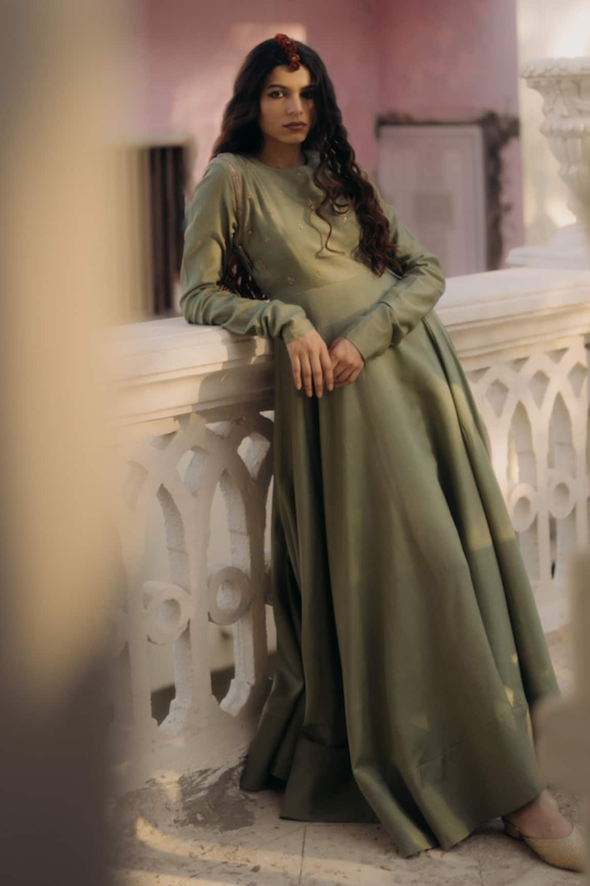 KAJAL AGRAWAL Floating Heart Embroidered Anarkali Set 