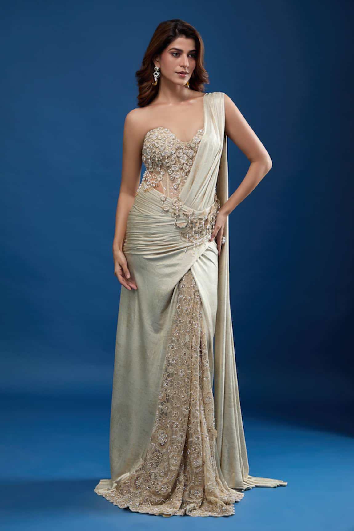 Tarun Tahiliani Embroidered Concept Saree Set 