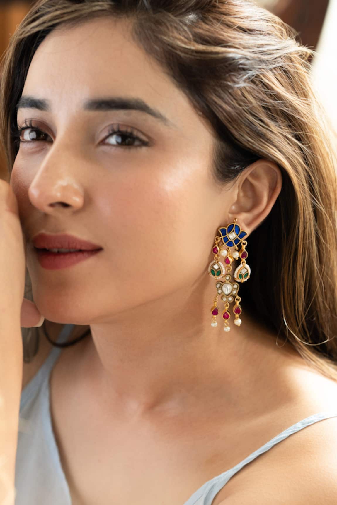 Do Taara Multicolored Kundan Earrings 