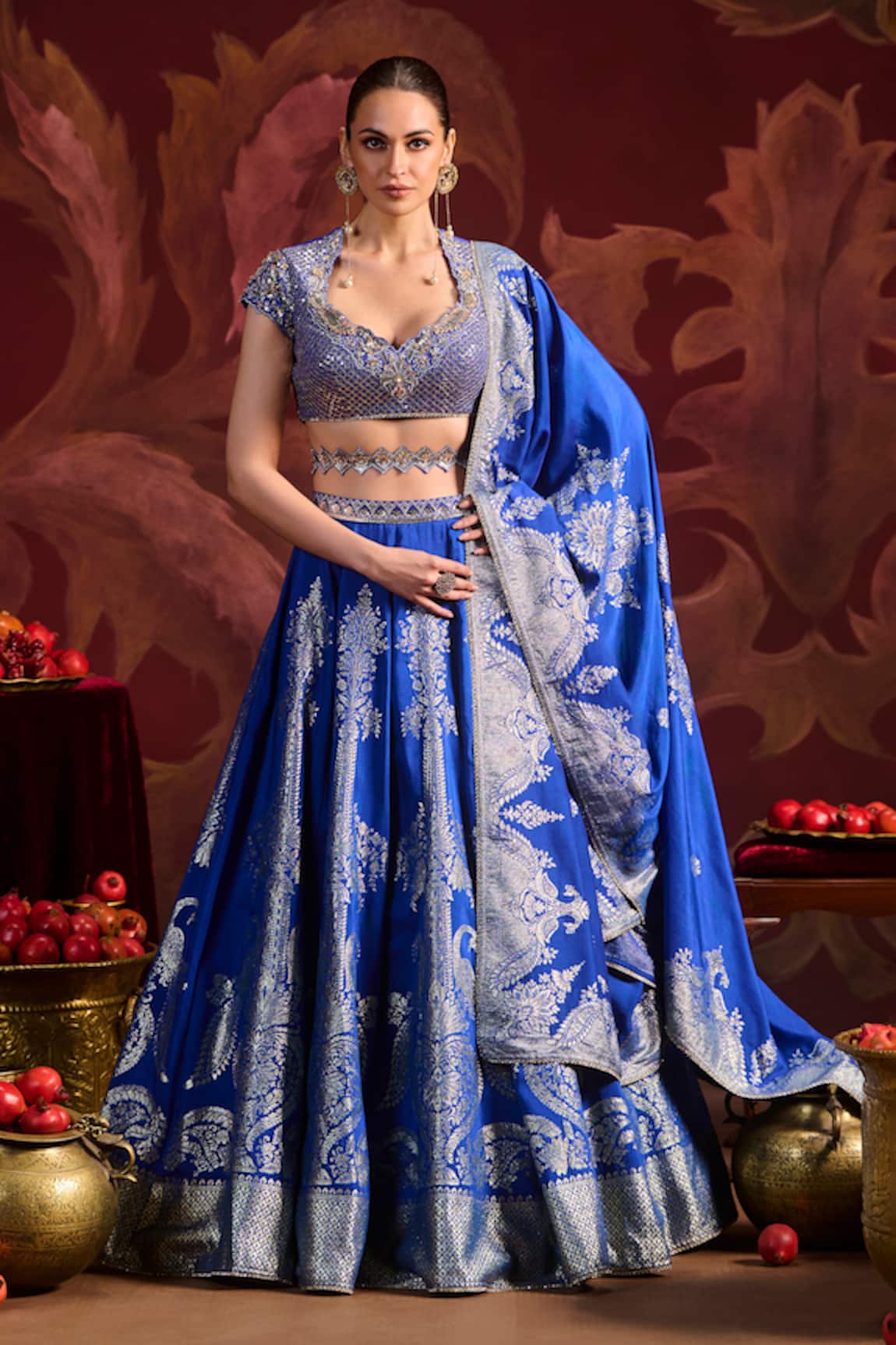Lashkaraa Embroidered Brocade Lehenga Set 