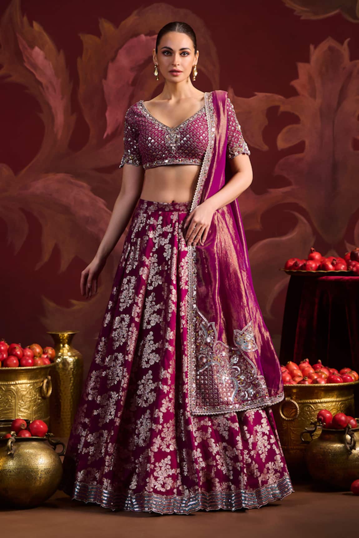 Lashkaraa Embroidered Brocade Lehenga Set 
