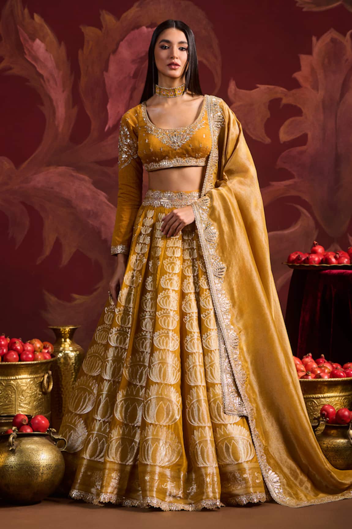 Lashkaraa Embroidered Brocade Lehenga Set 