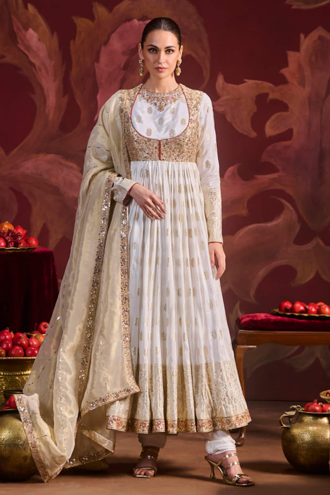 Lashkaraa Embroidered Brocade Anarkali Set 