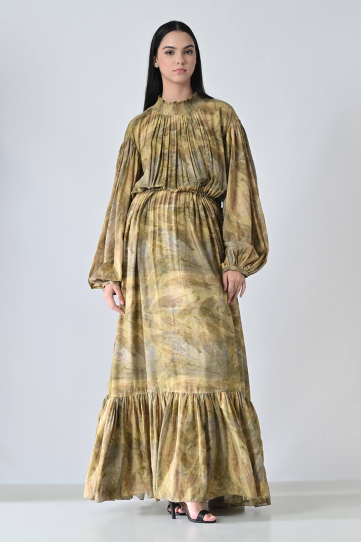 Samant Chauhan Dye Bloom Dress 