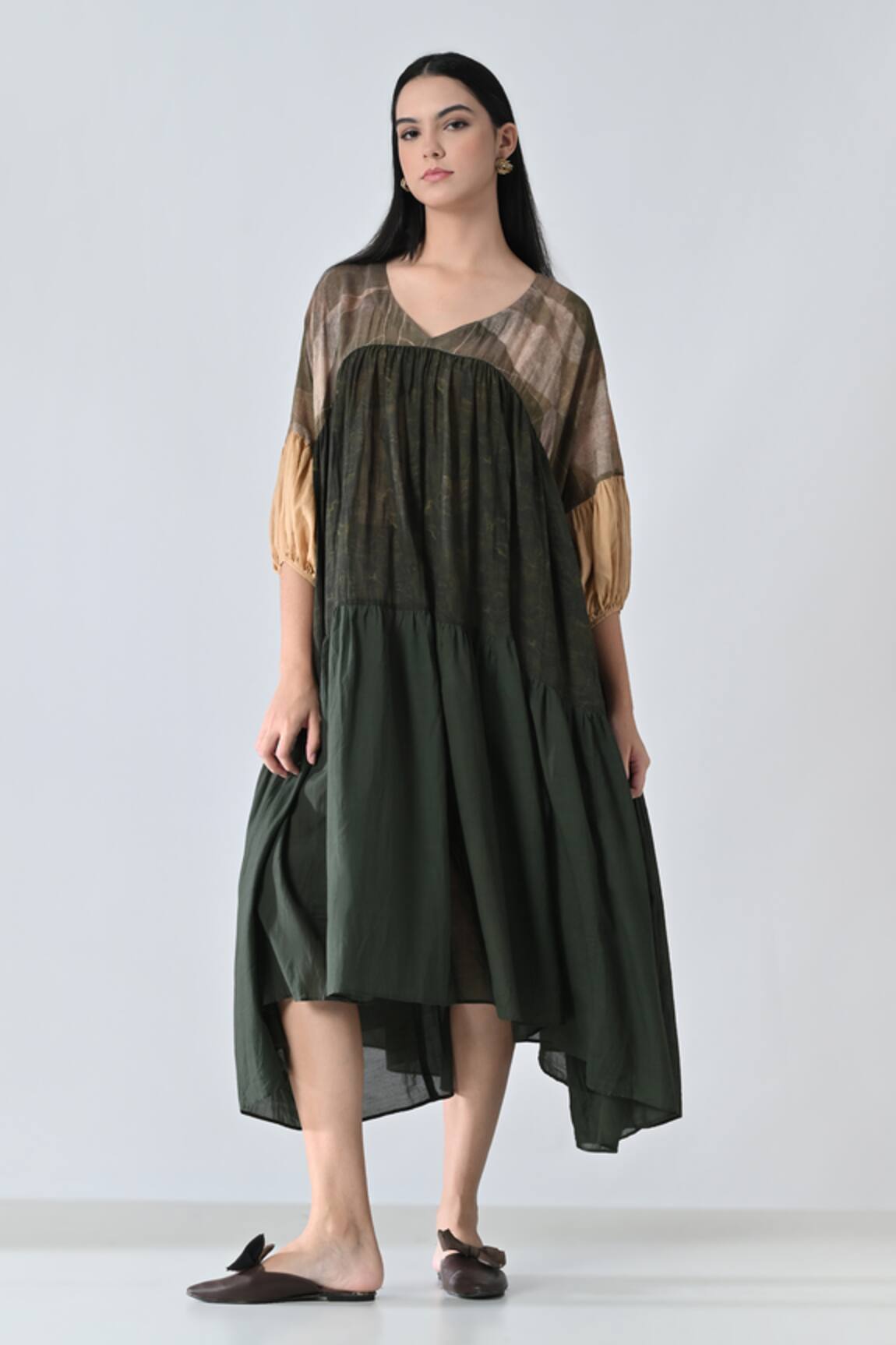 Samant Chauhan Military Green Dress 