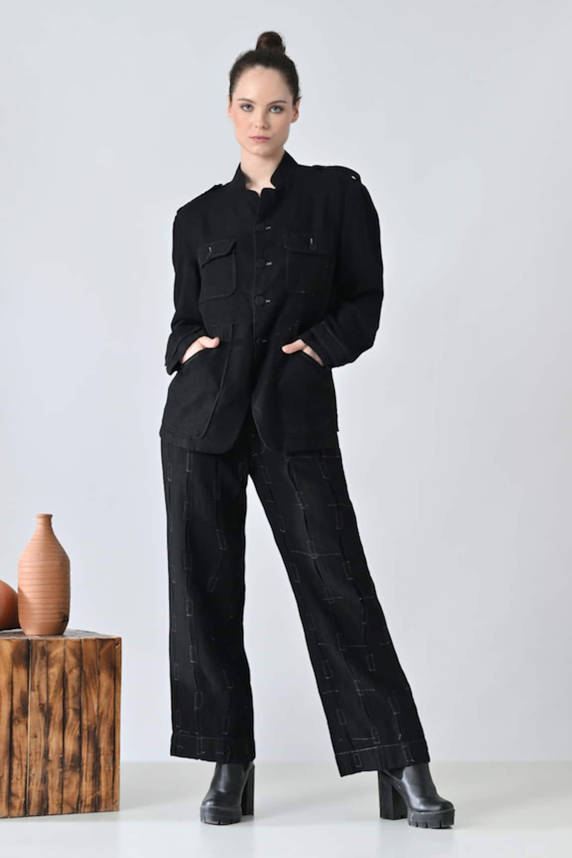 Samant Chauhan Midnight Match Pant Co-ord Set 